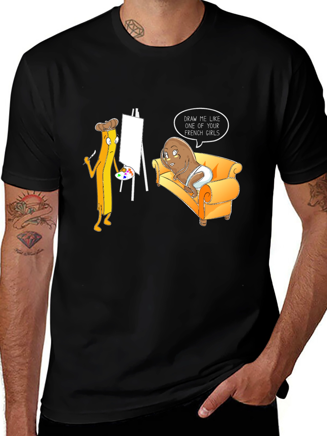 Variant 9 of Funny Potato and Fries Art T-Shirt