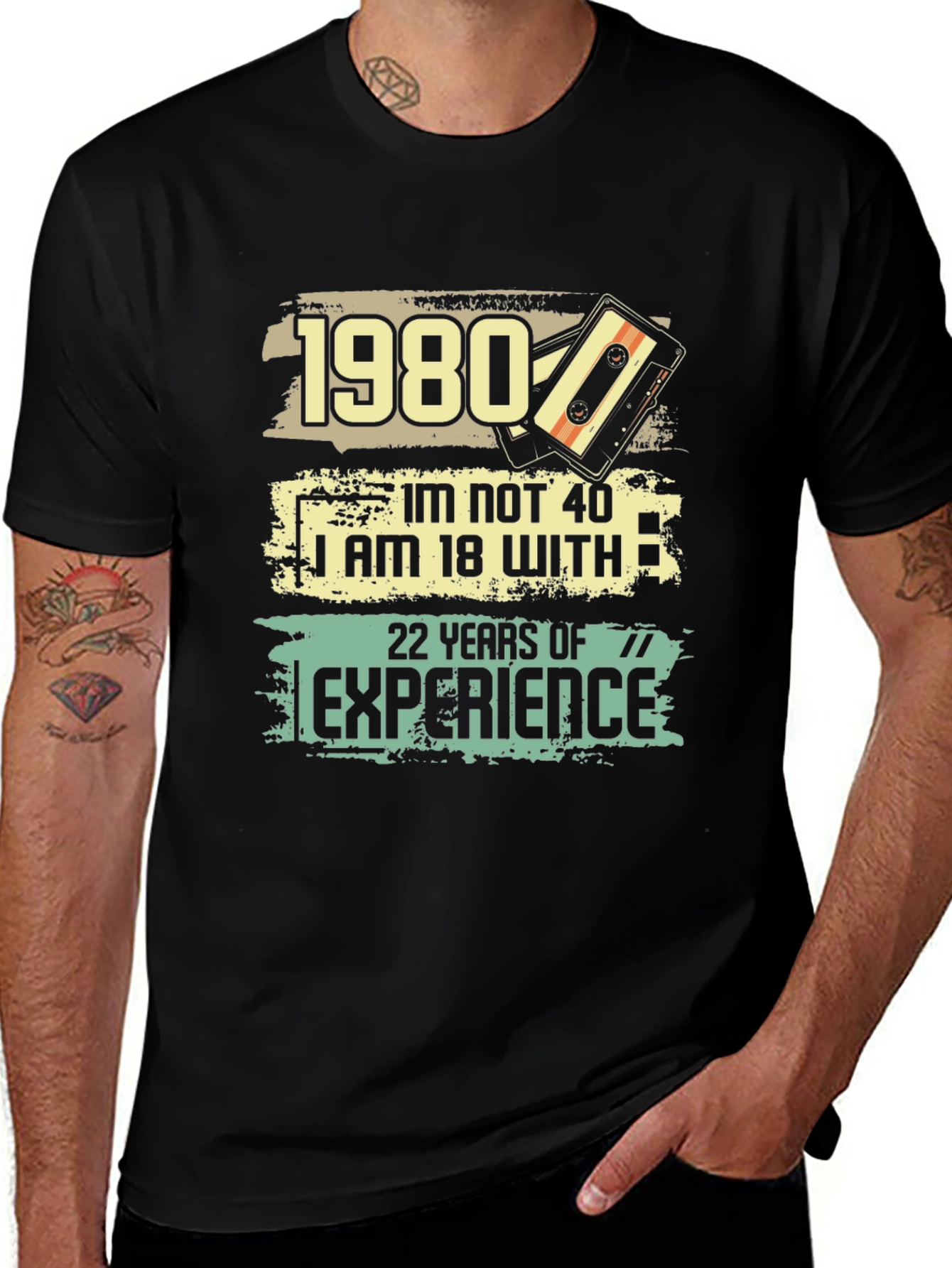 Variant 12 of Retro 1980 Birthday T-Shirt - Vintage Cassette Design
