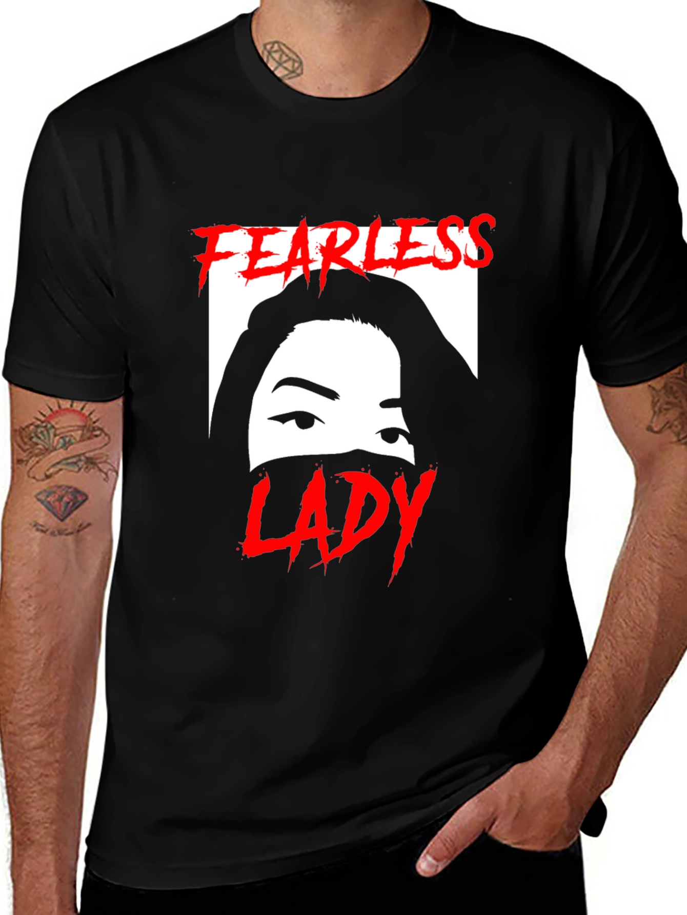 Variant 3 of Fearless Lady Graphic T-Shirt - Unisex Black Tee