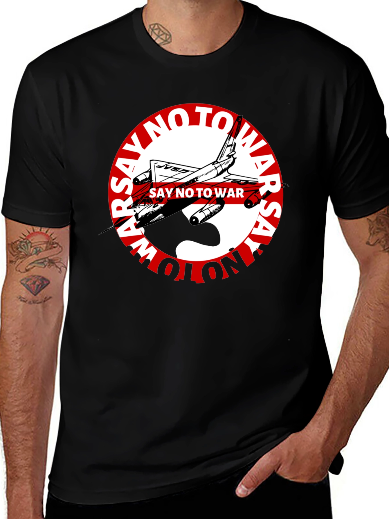 Variant 18 of Say No to War Graphic Tee - Black
