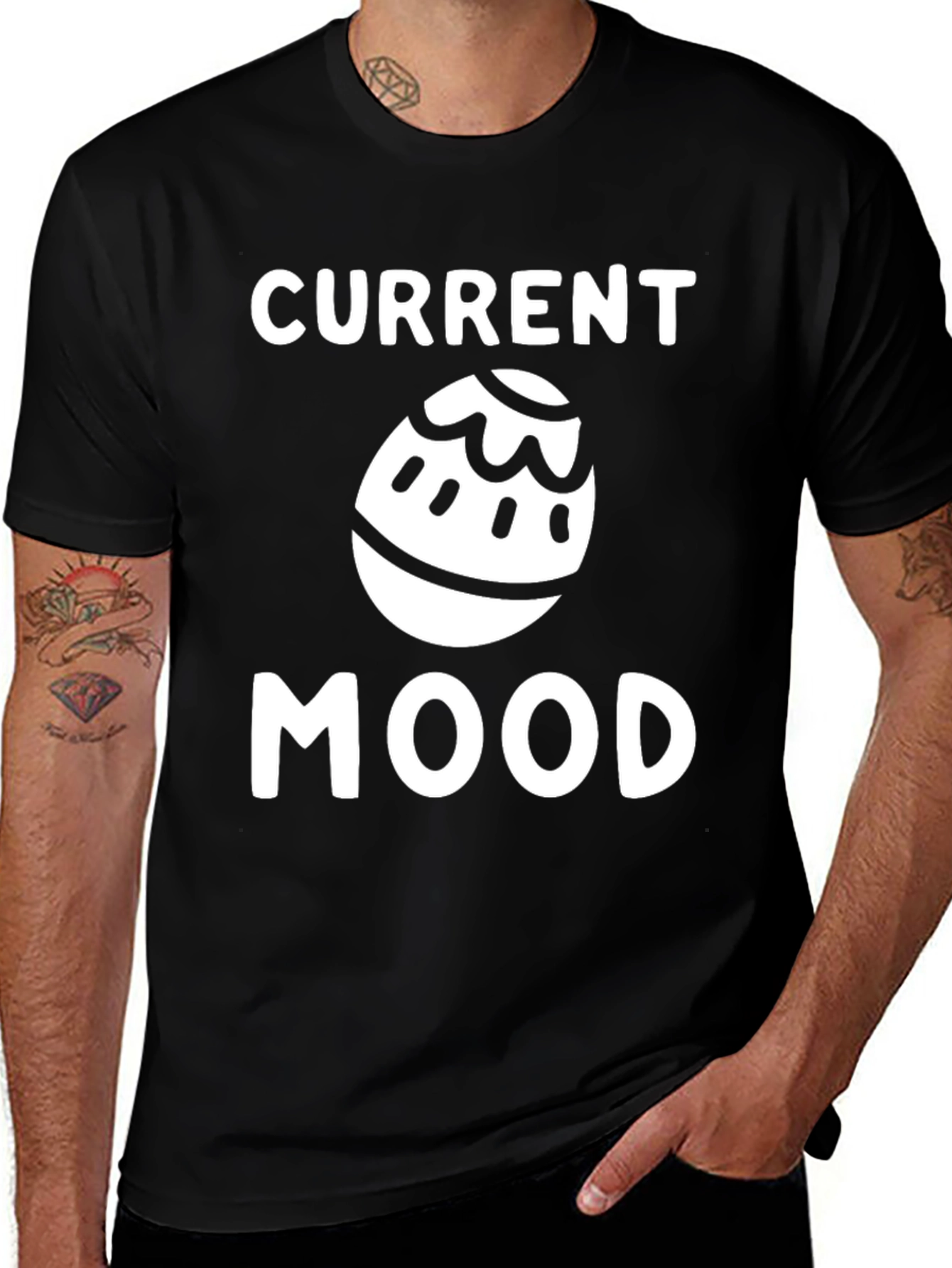 Black Current Egg Mood Graphic T-Shirt main image