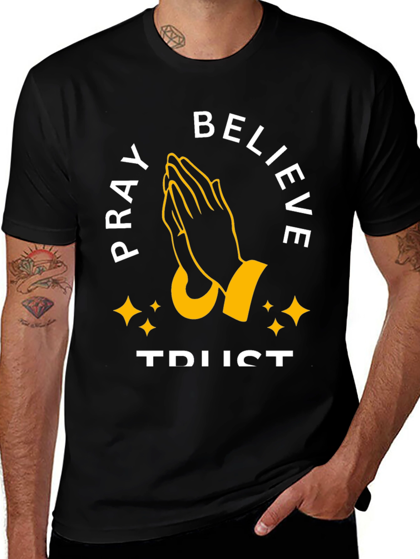 Variant 16 of Pray Believe Trust Graphic Tee