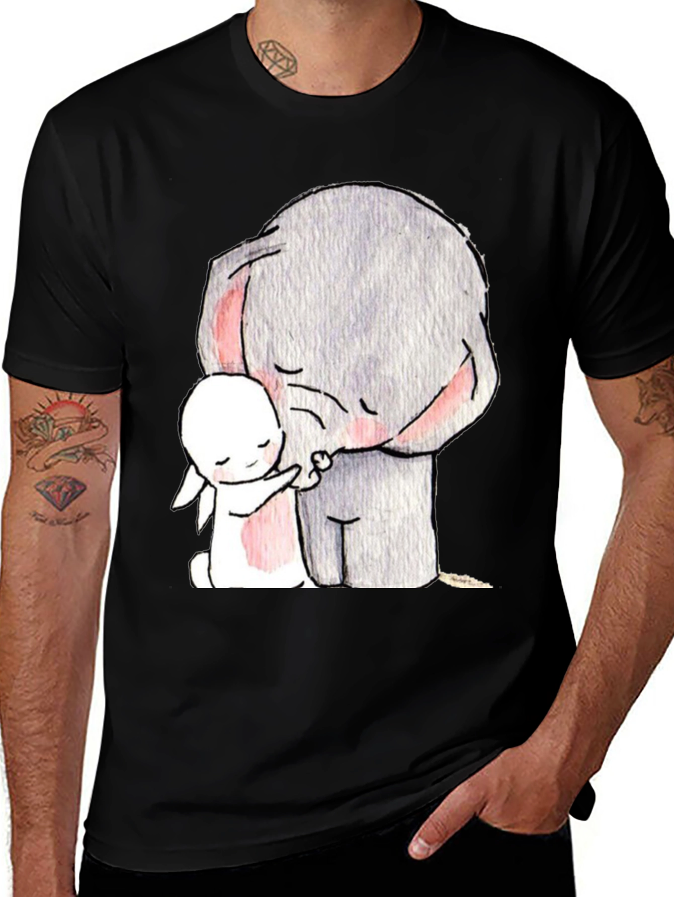 Variant 4 of Cute Elephant & Bunny T-Shirt