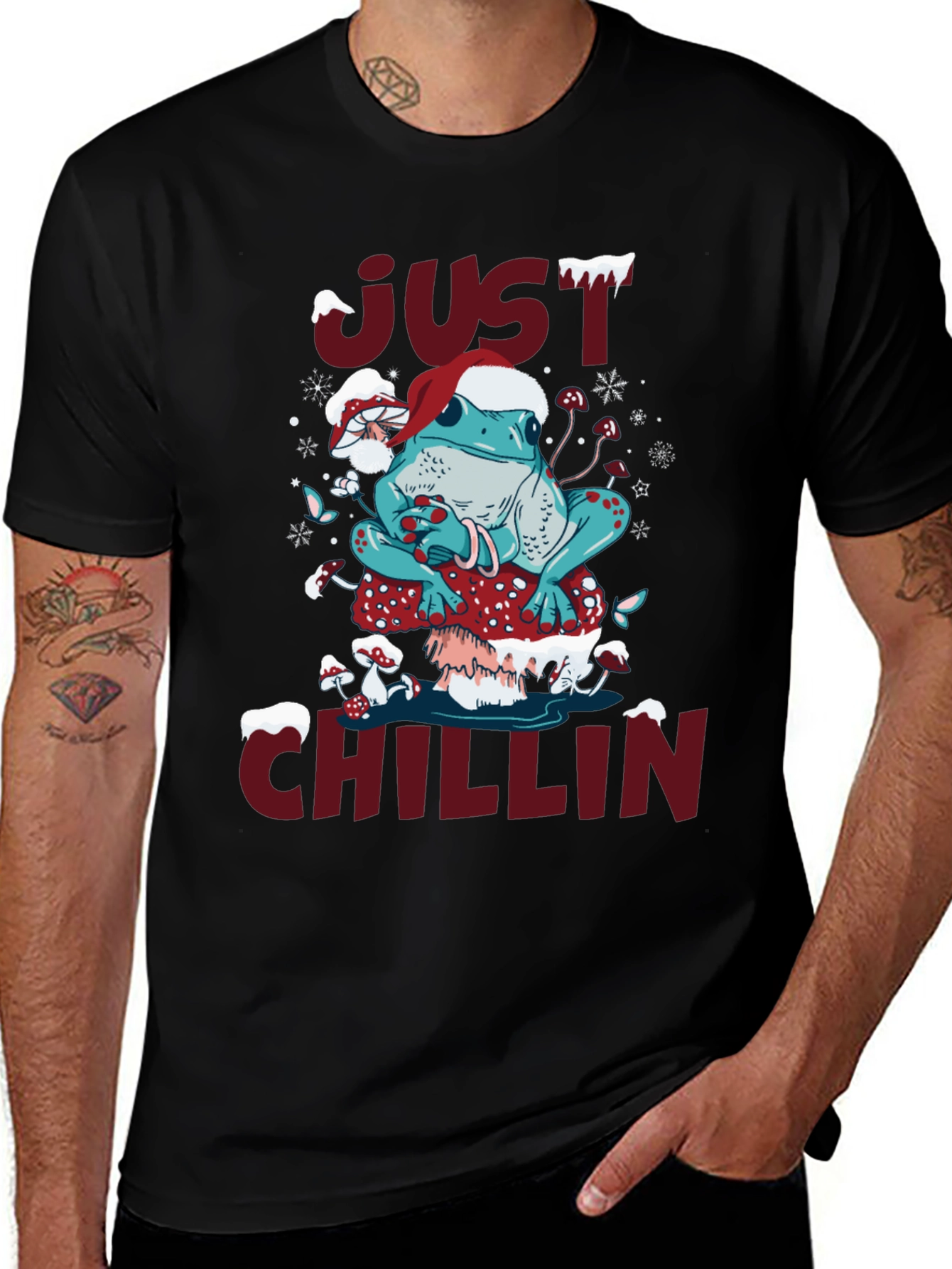 Variant 2 of Just Chillin' Frog Holiday Graphic Tee