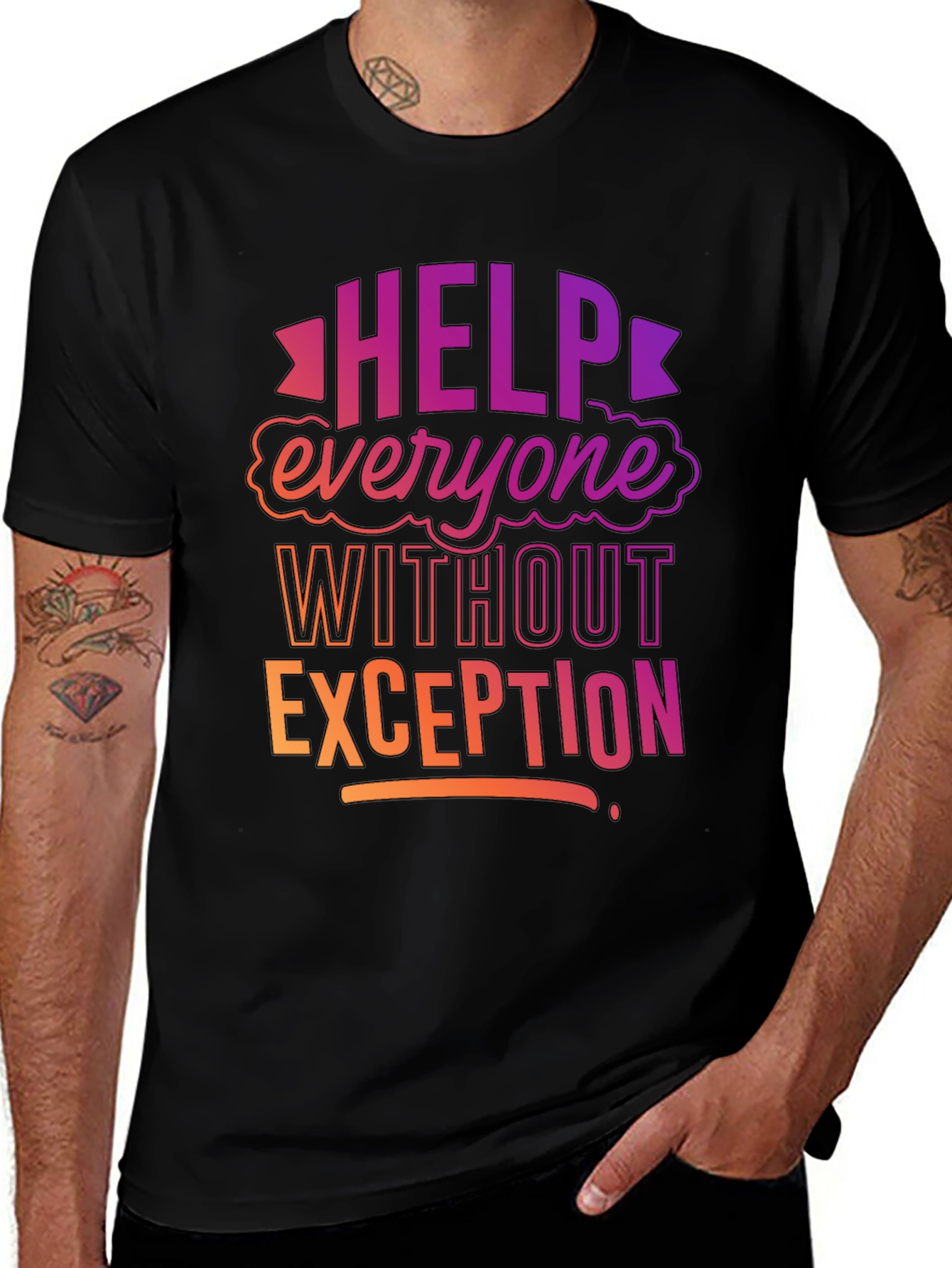 Variant 17 of Help Everyone Black Graphic Tee