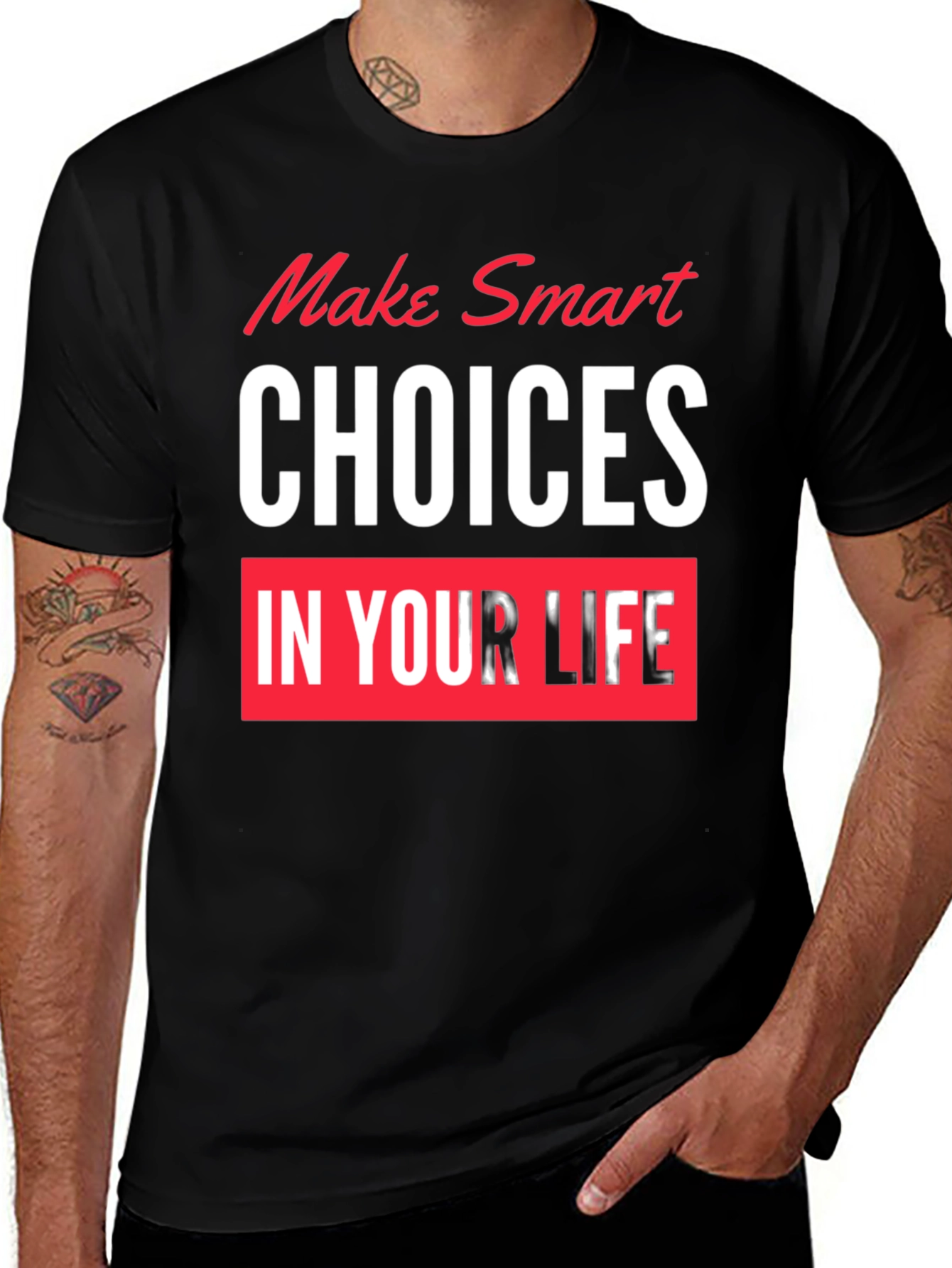Variant 18 of Smart Choices Graphic T-Shirt - Black