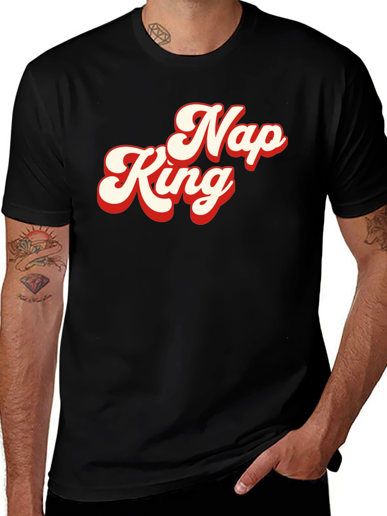 Nap King Graphic Tee - Retro Style Soft Cotton Shirt