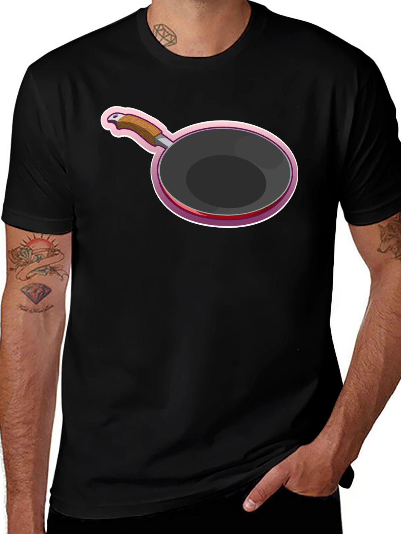 Frying Pan Graphic Tee - Quirky Cookware Design
