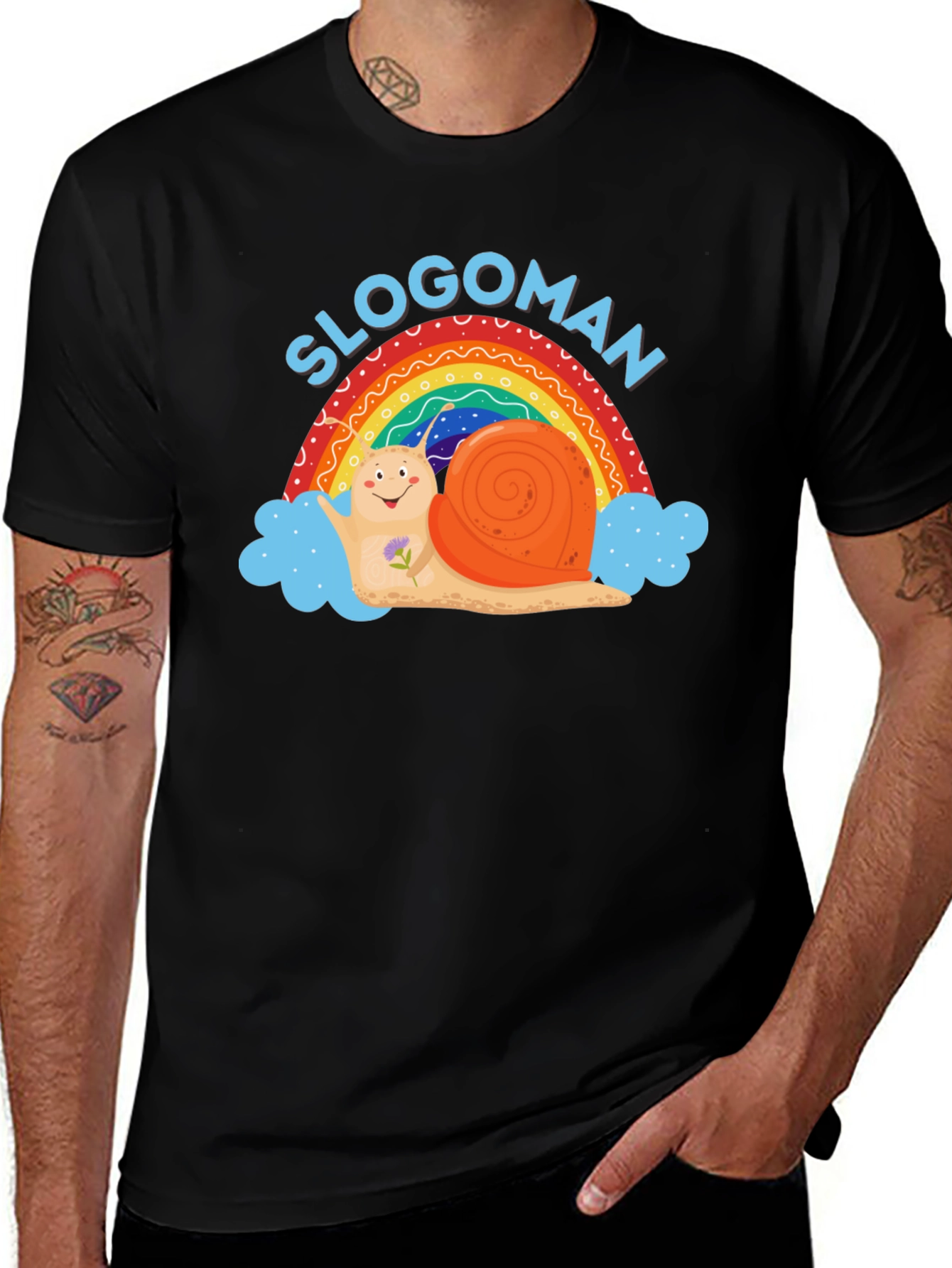 Slogoman Snail Rainbow Graphic Tee