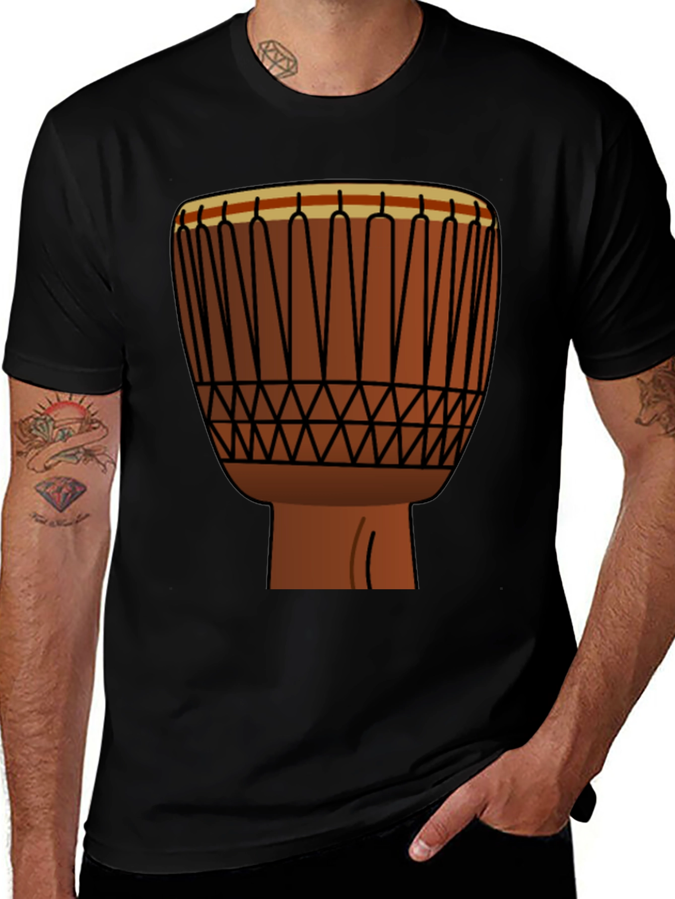 Djembe Drum Graphic Tee - Music Lover Shirt