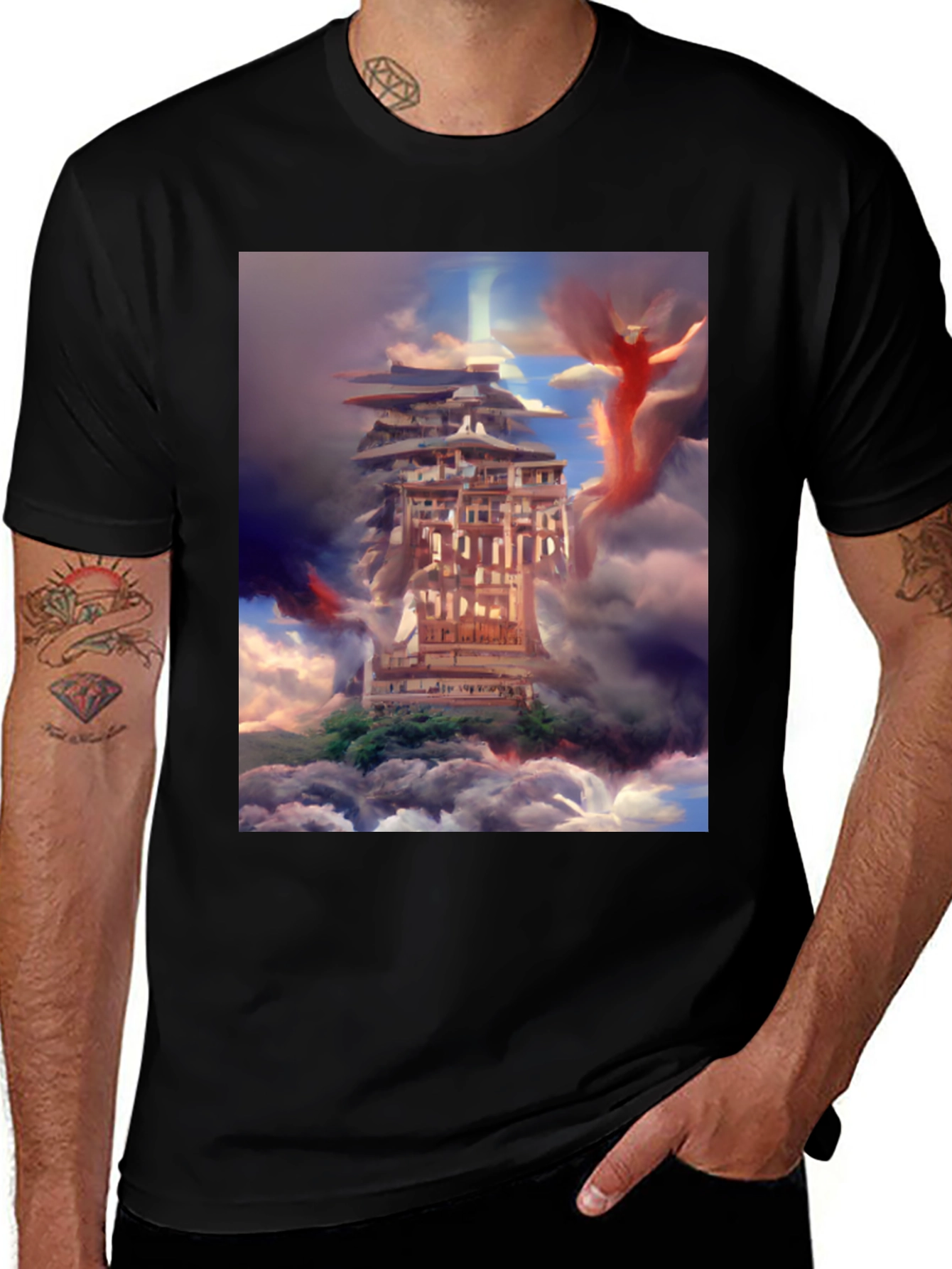Variant 17 of Pagoda in the Sky T-Shirt - Unique Design