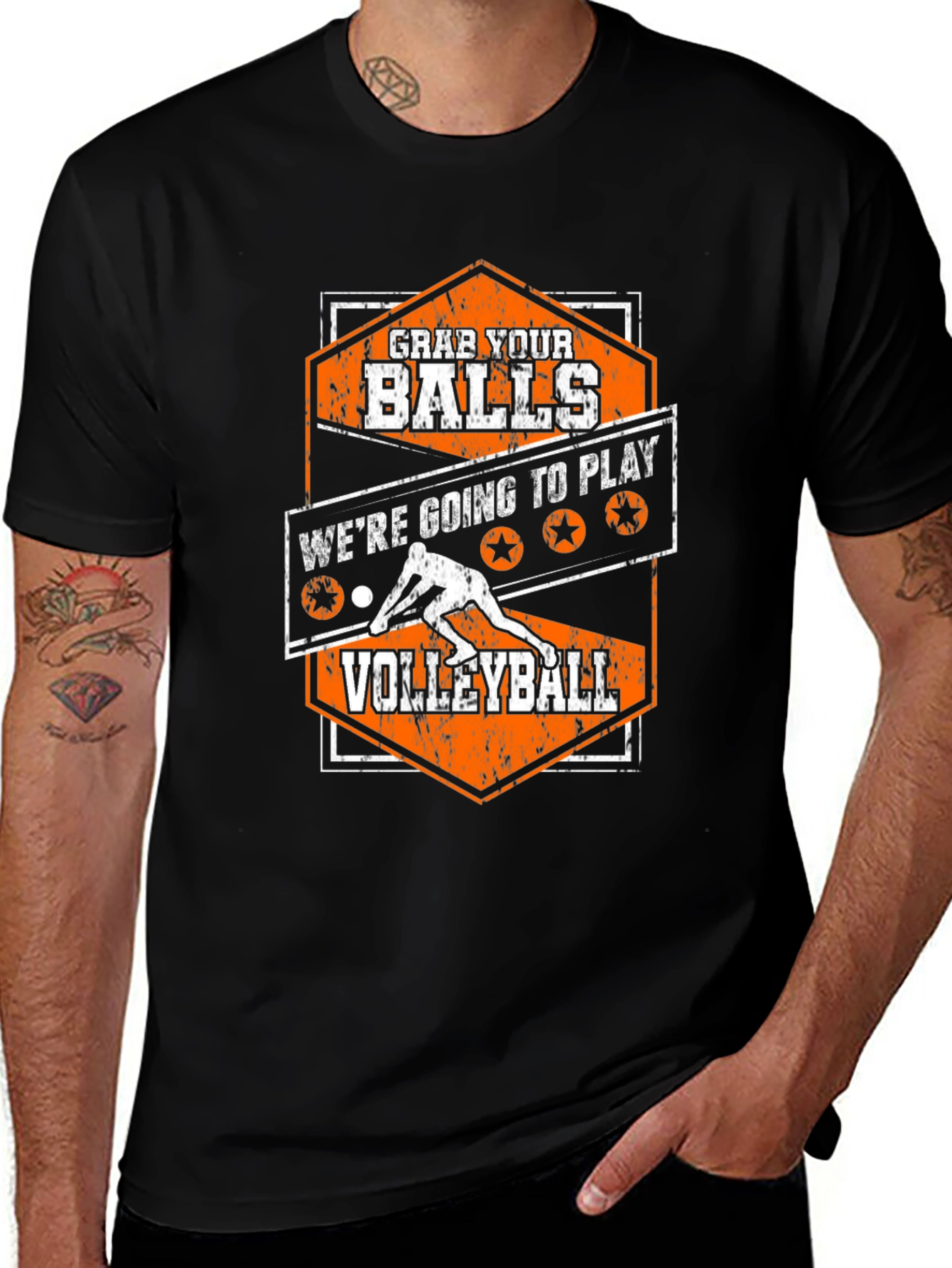 Variant 11 of Grab Your Balls Volleyball Graphic Tee