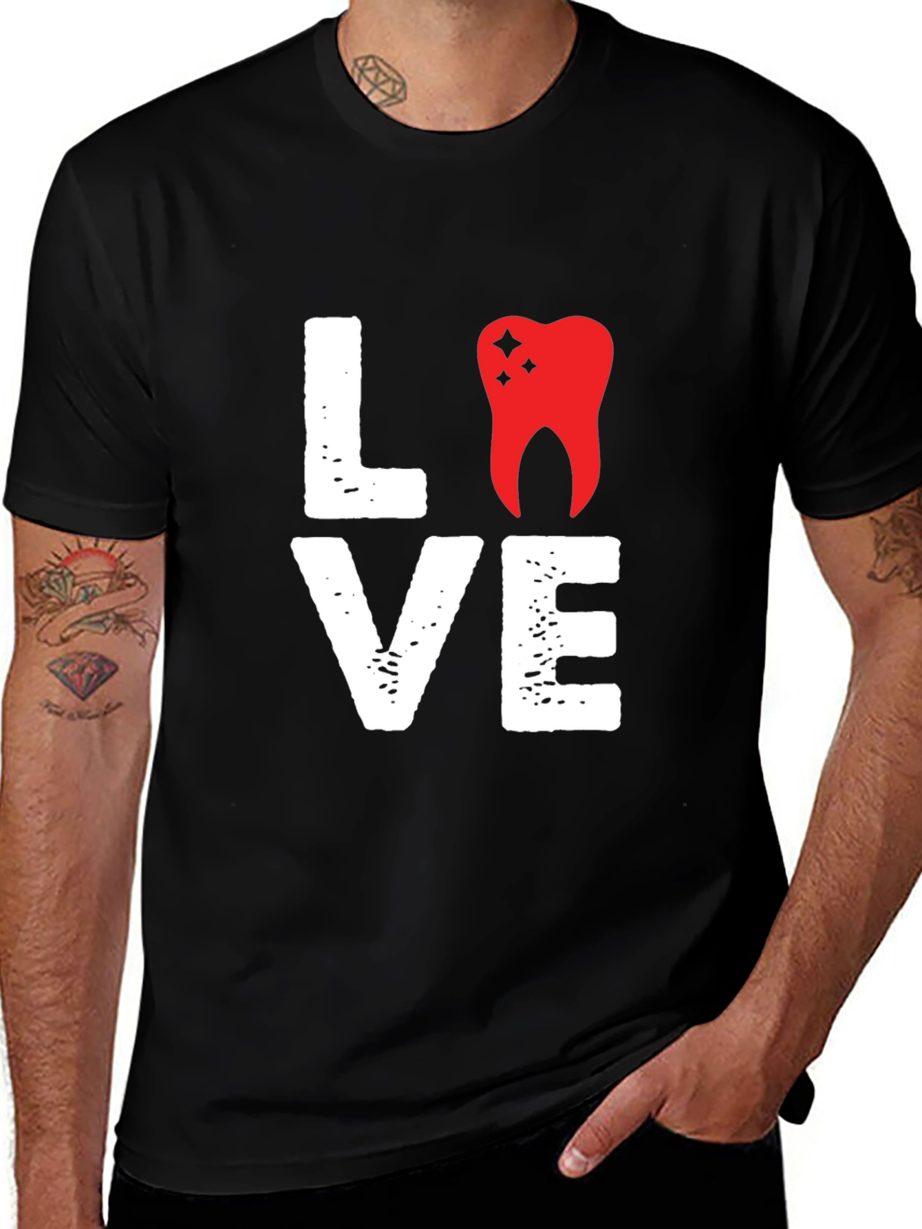 Black Love Tooth T-Shirt - Dentist Gift main image