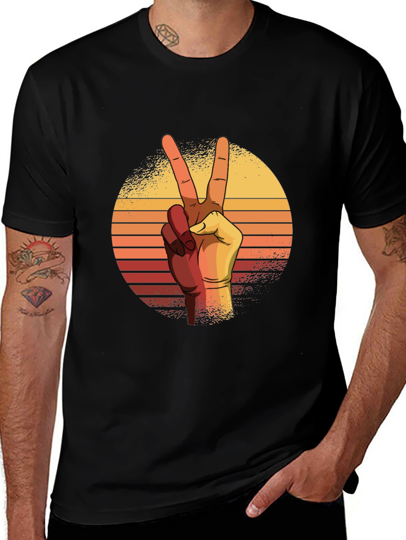 Variant 21 of Retro Peace Sign T-Shirt - Vintage Style Tee