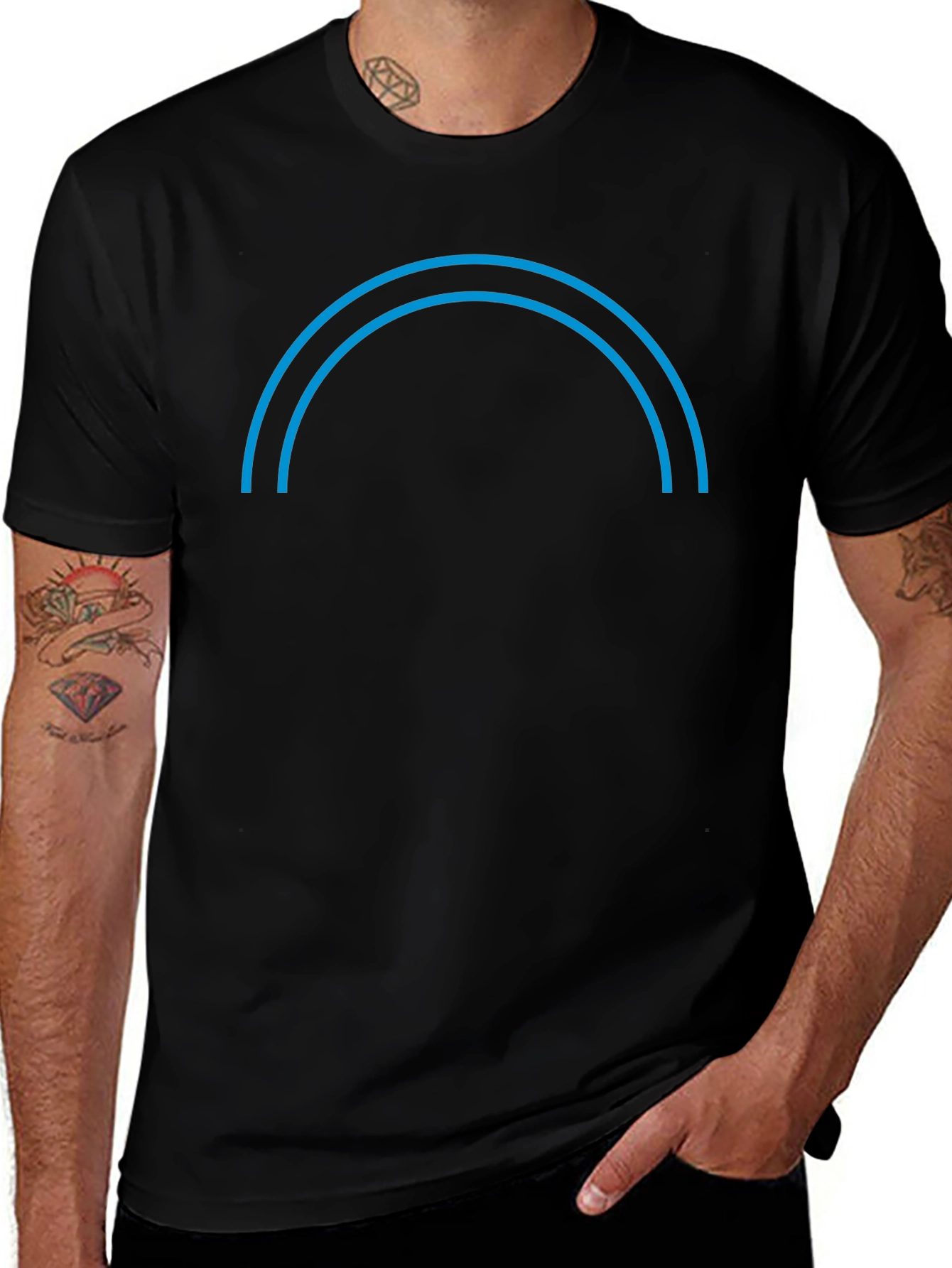 Variant 12 of Minimalist Arc Graphic Black T-Shirt