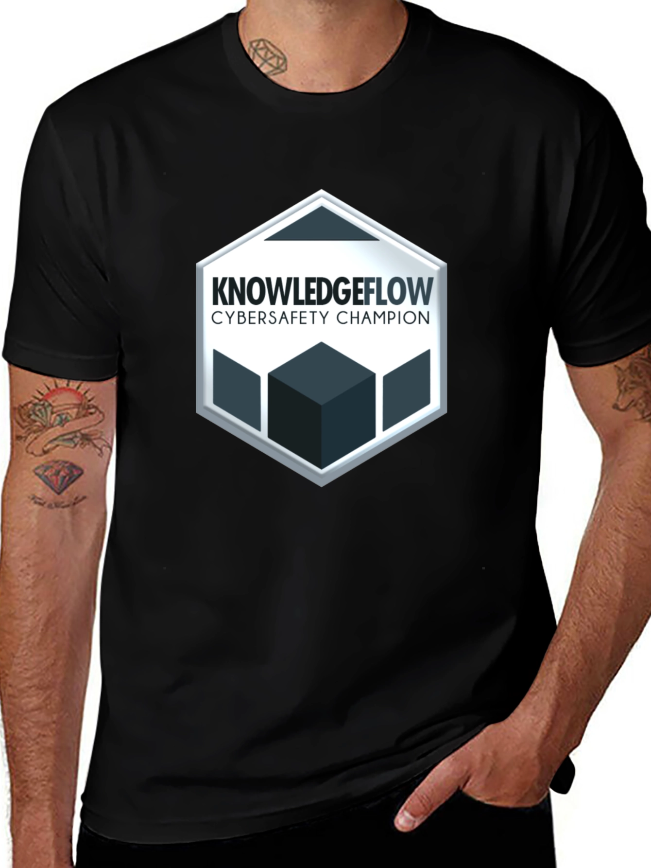 Variant 24 of Knowledgeflow Cybersecurity Champion Black T-Shirt