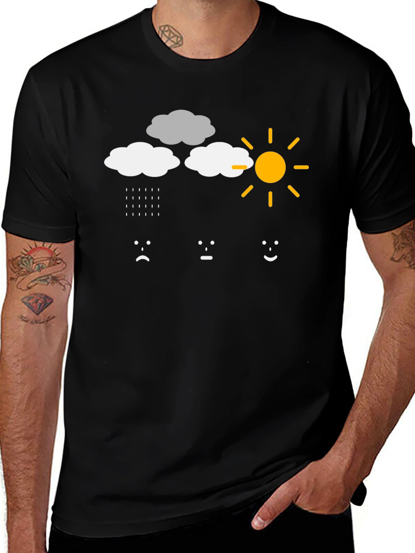 Variant 26 of Weather Mood T-Shirt - Rain, Cloud, Sun Emotions
