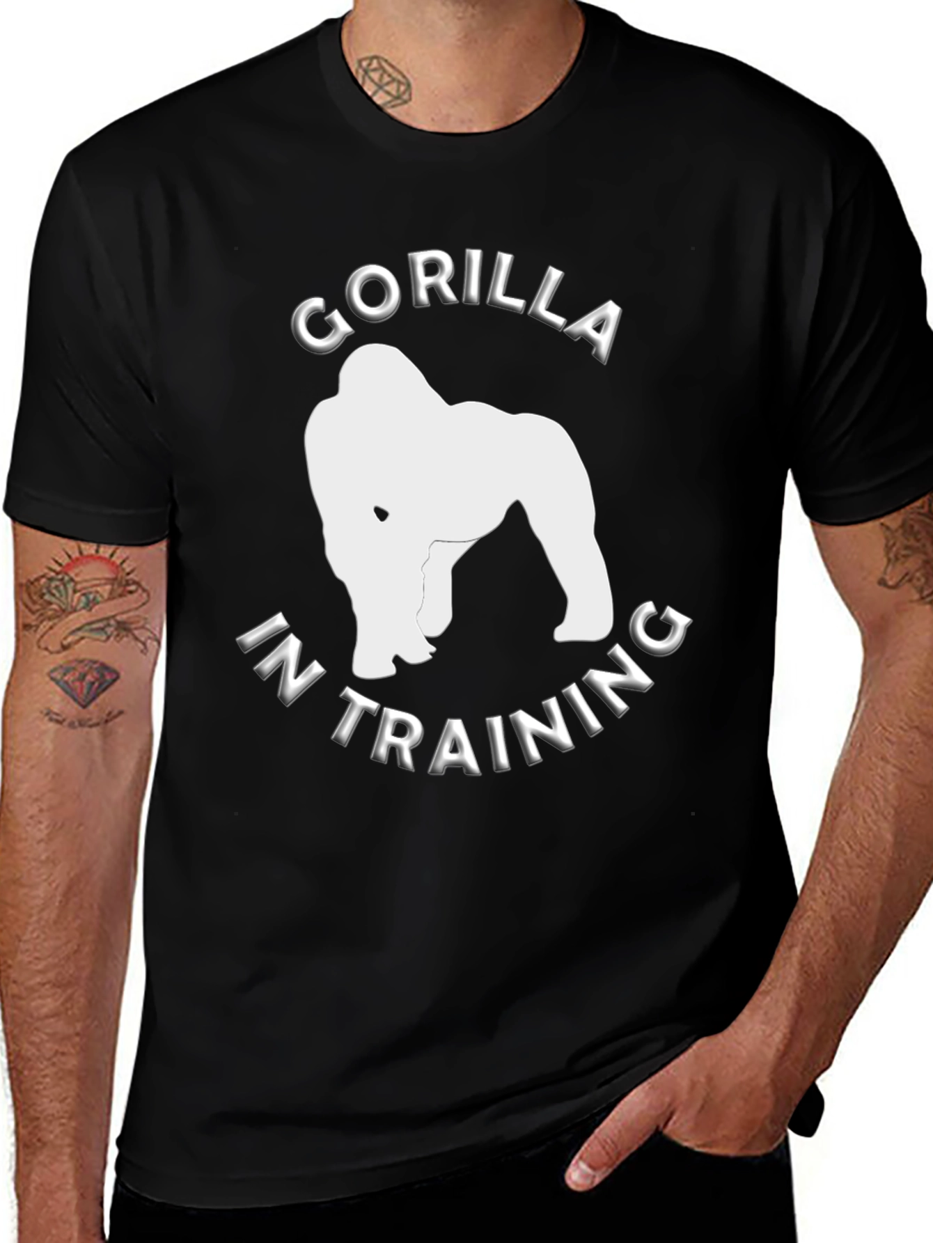 Variant 18 of Gorilla in Training Graphic T-Shirt