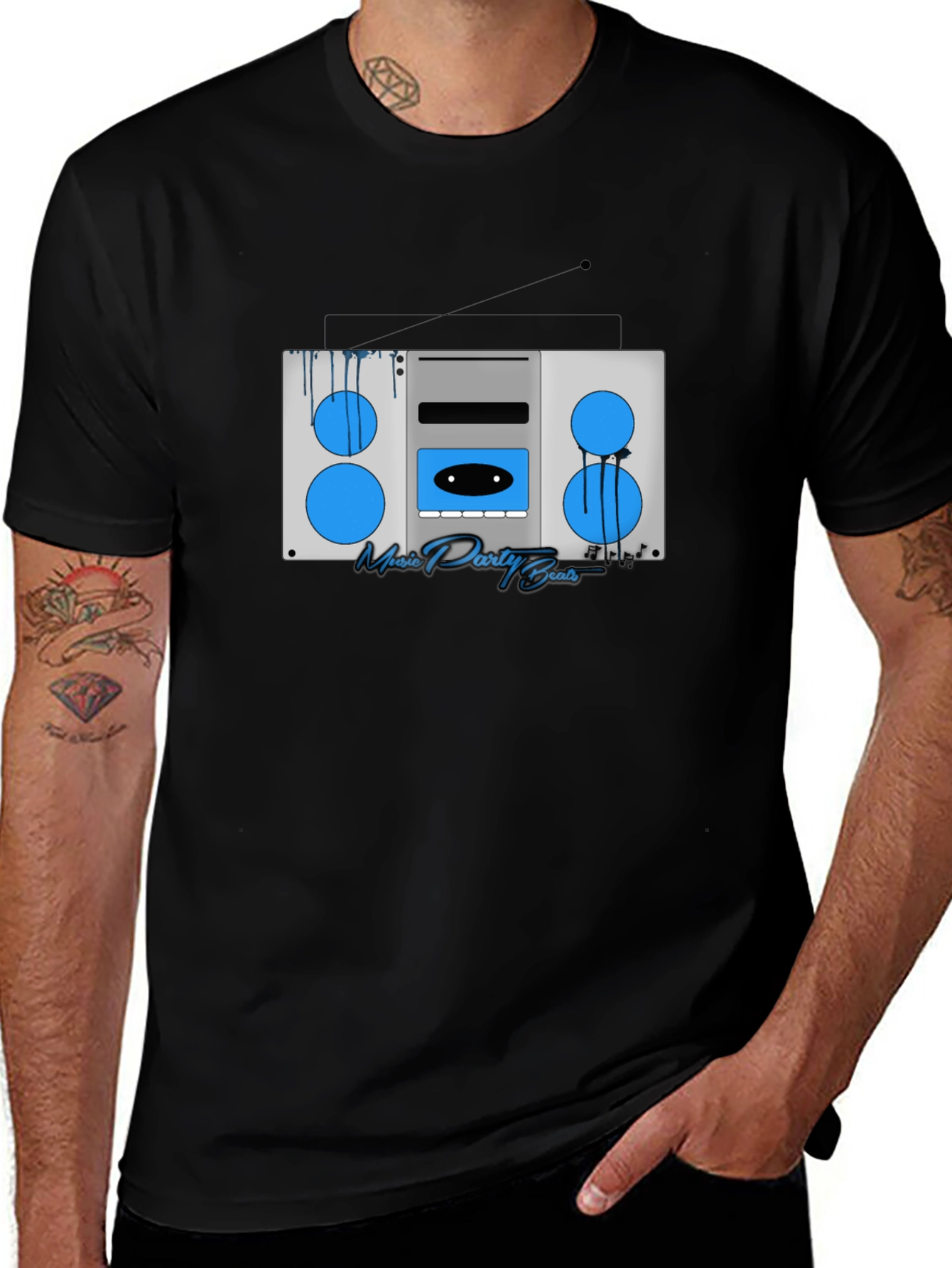 Variant 4 of Retro Boombox Music T-Shirt