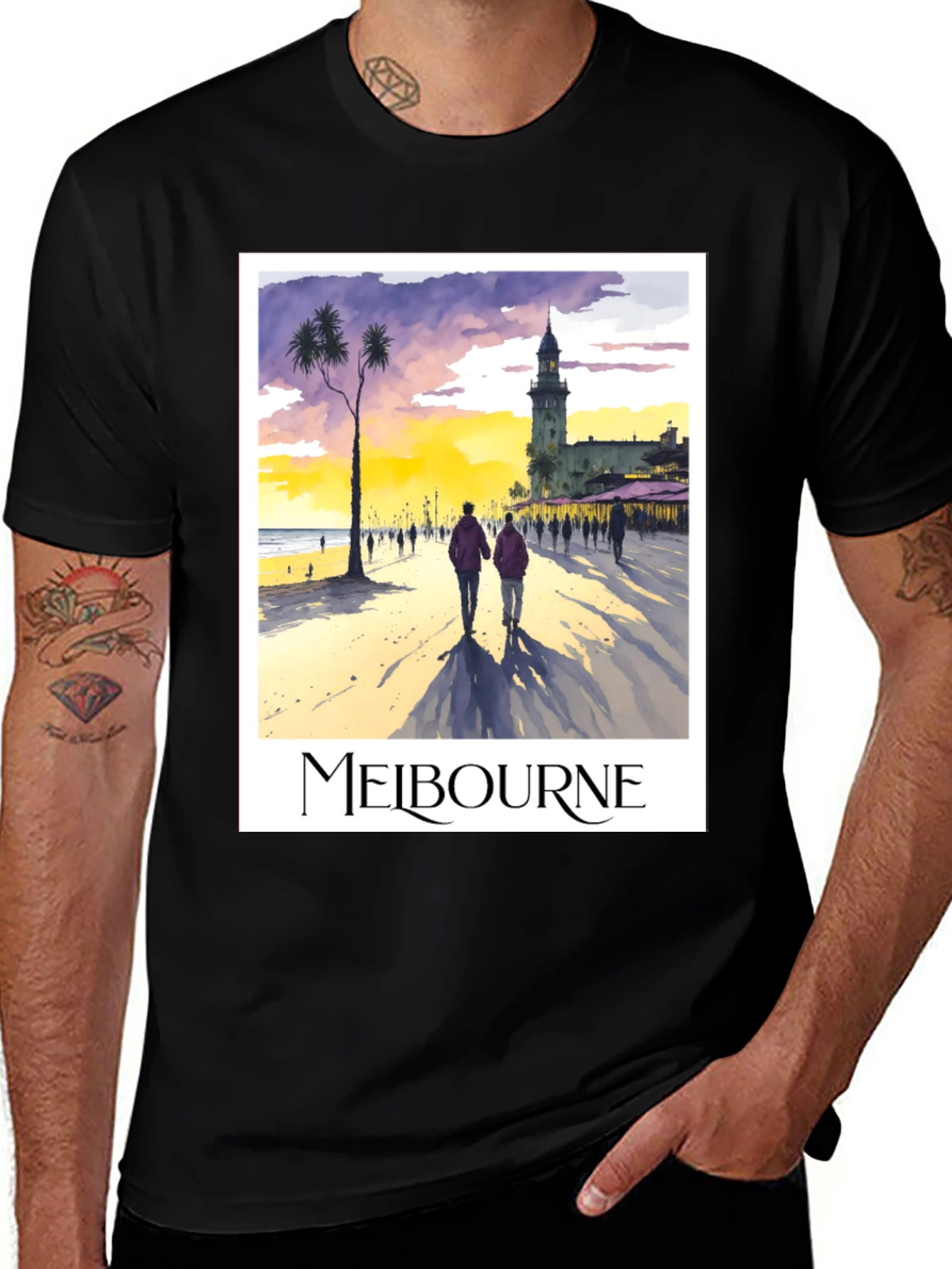 Melbourne Beach Scene Graphic Tee