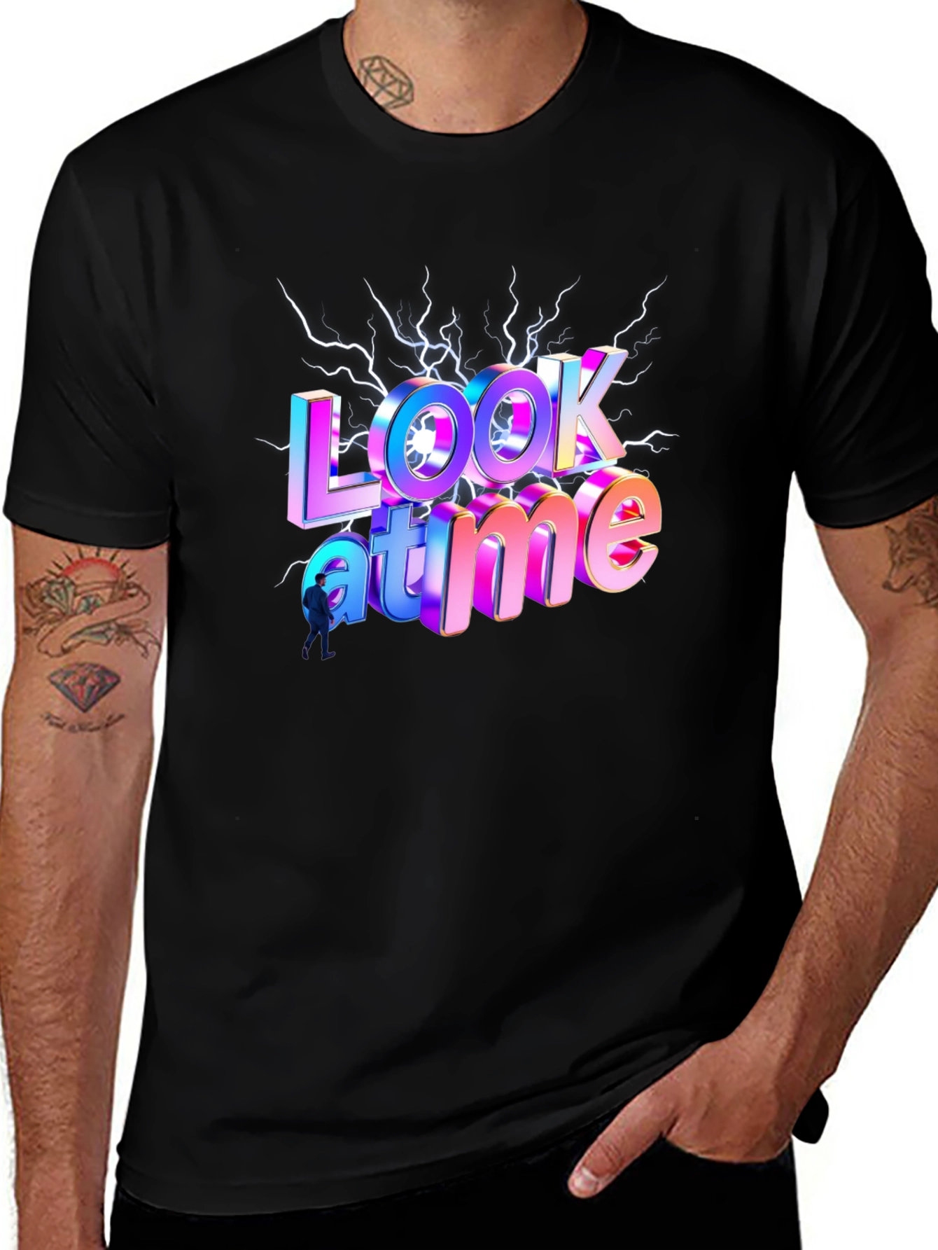 Variant 8 of Look At Me Time Black Graphic Tee