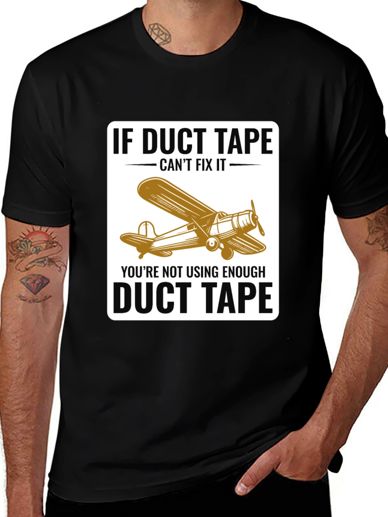 Variant 11 of Duct Tape Fix T-Shirt - Airplane Design