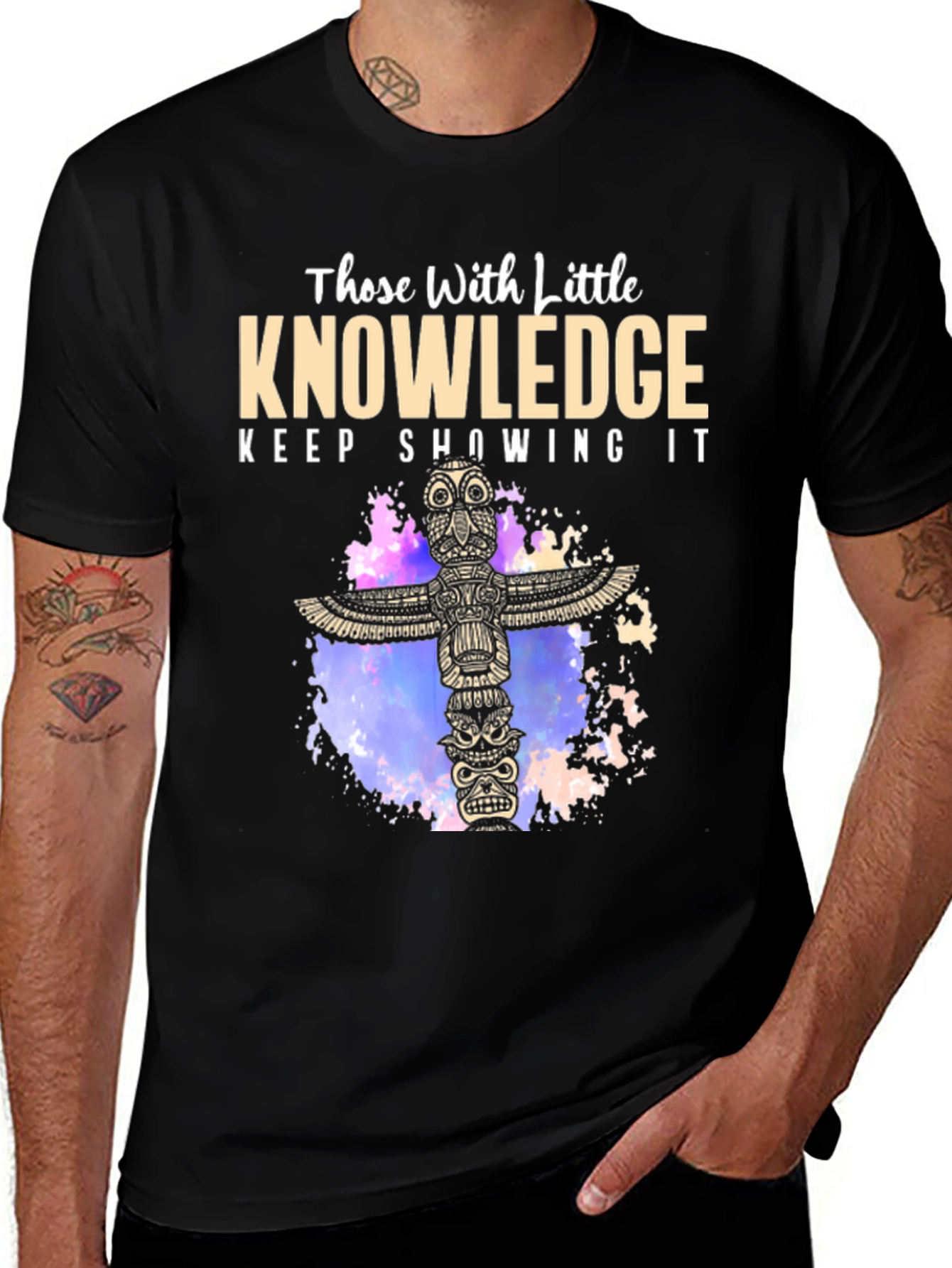 Variant 4 of Knowledge Graphic Tee - Black Cotton T-Shirt