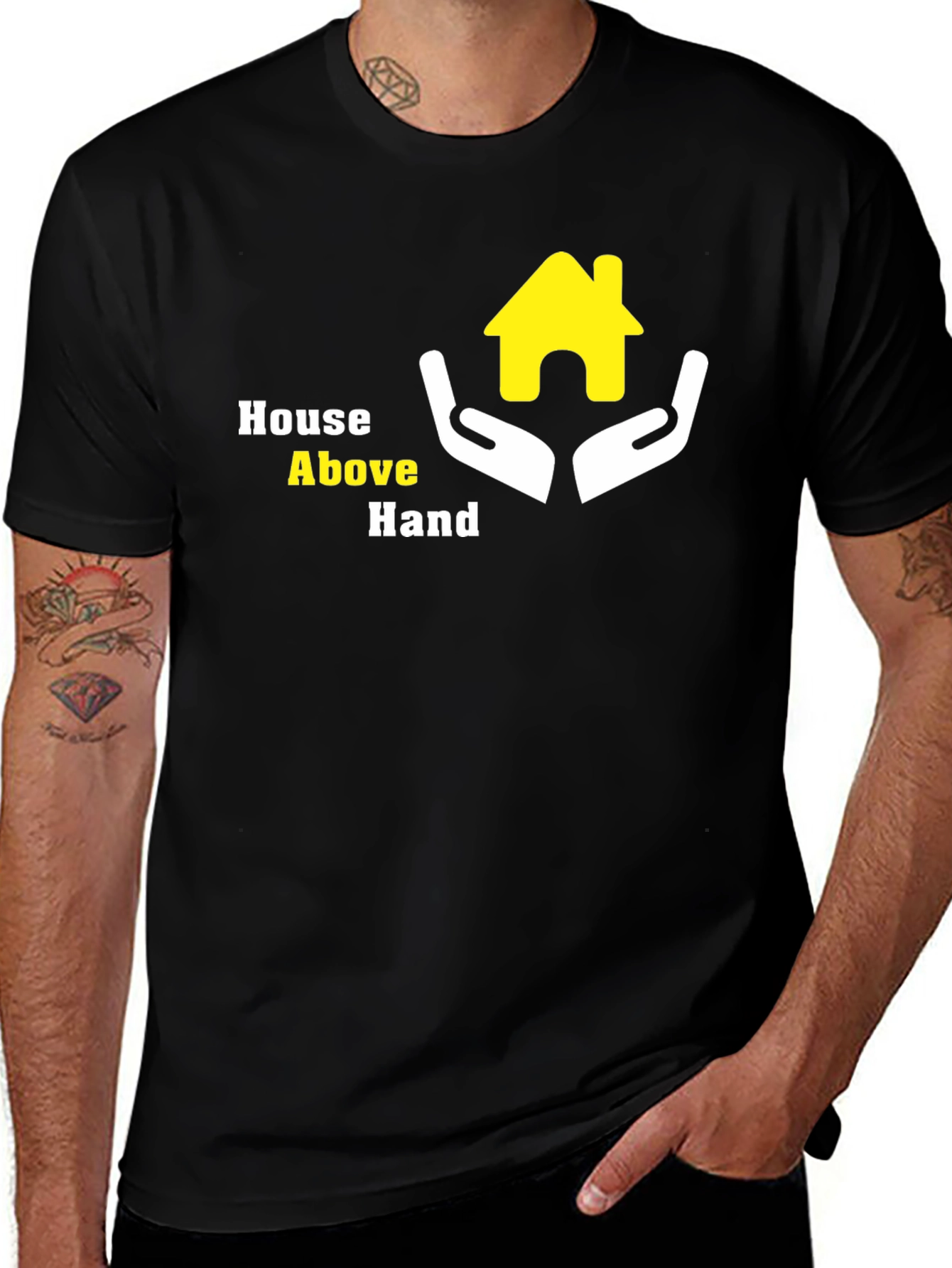 Variant 24 of House Above Hand Graphic T-Shirt - Black