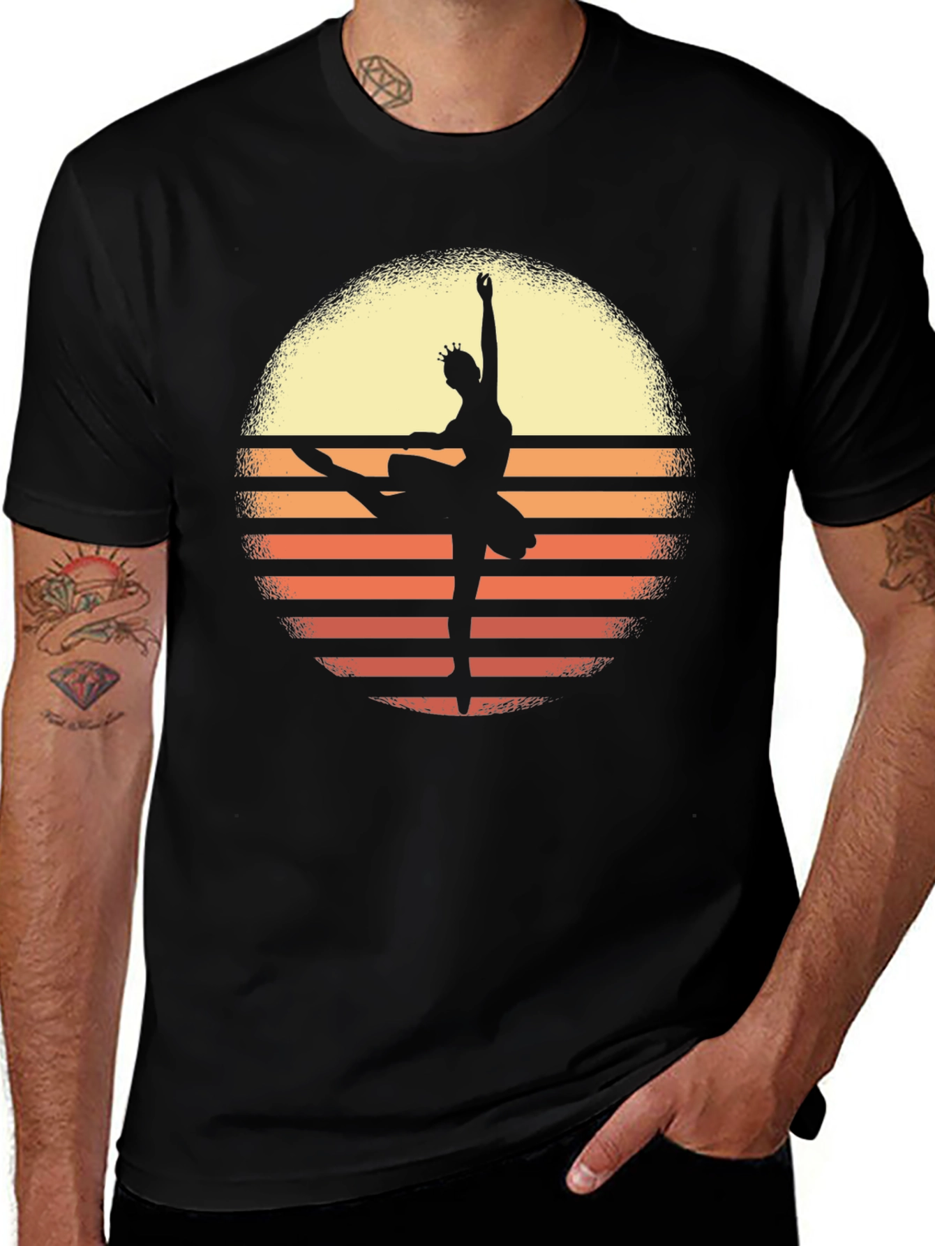 Variant 14 of Ballerina Sunset Graphic Tee - Stylish Dance Shirt
