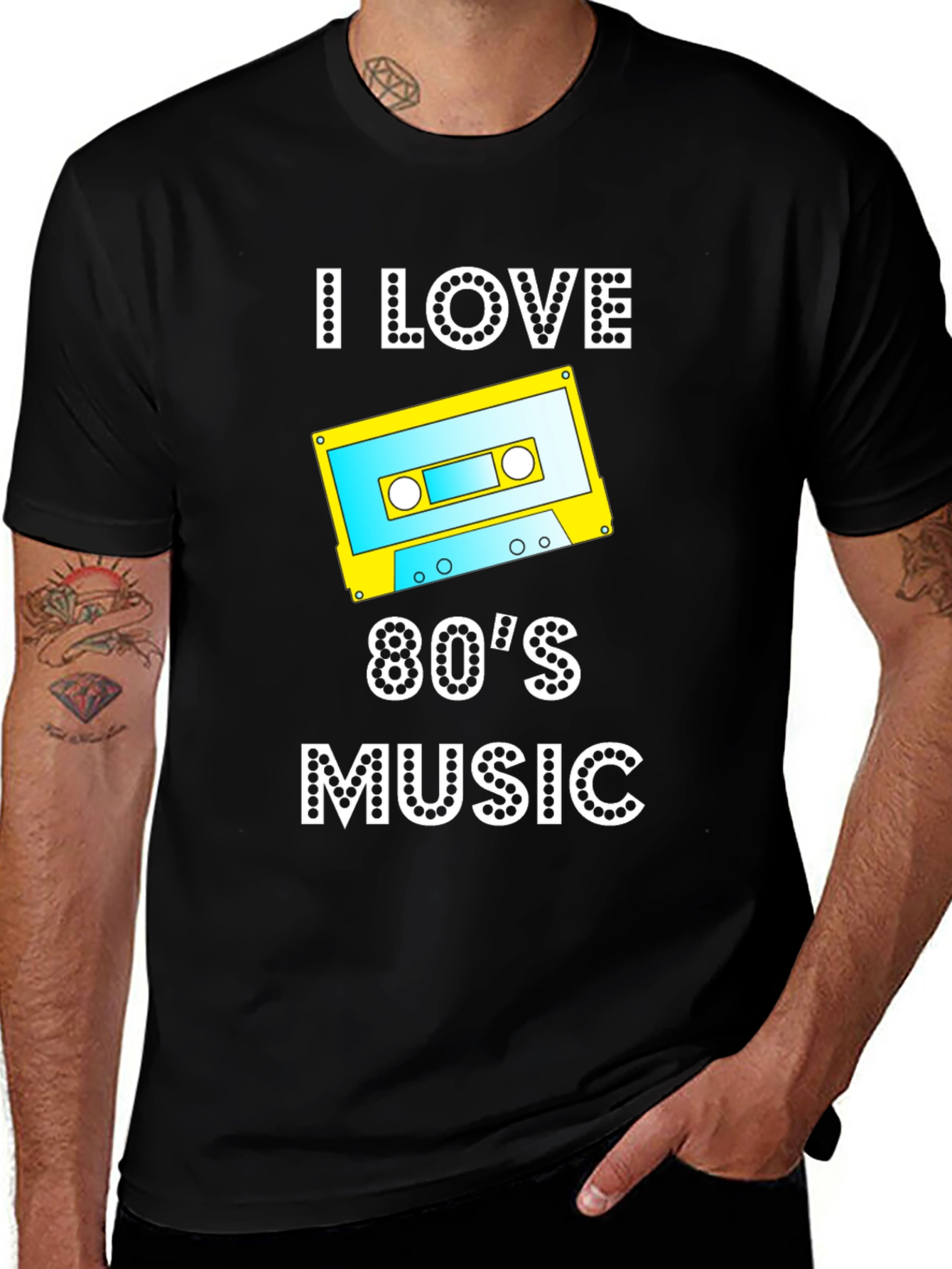 I Love 80's Music Cassette Tape Graphic T-Shirt