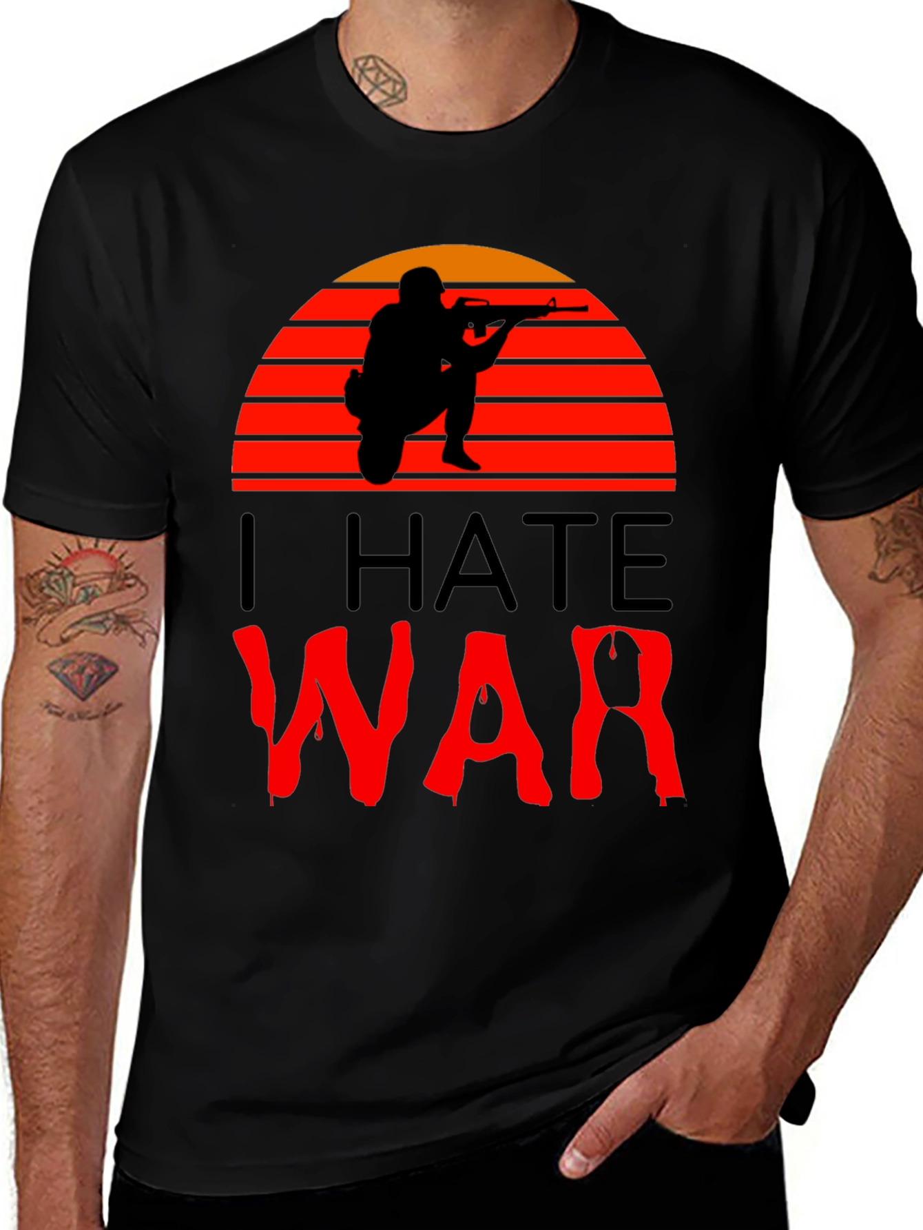 I Hate War T-Shirt - Anti-War Soldier Design
