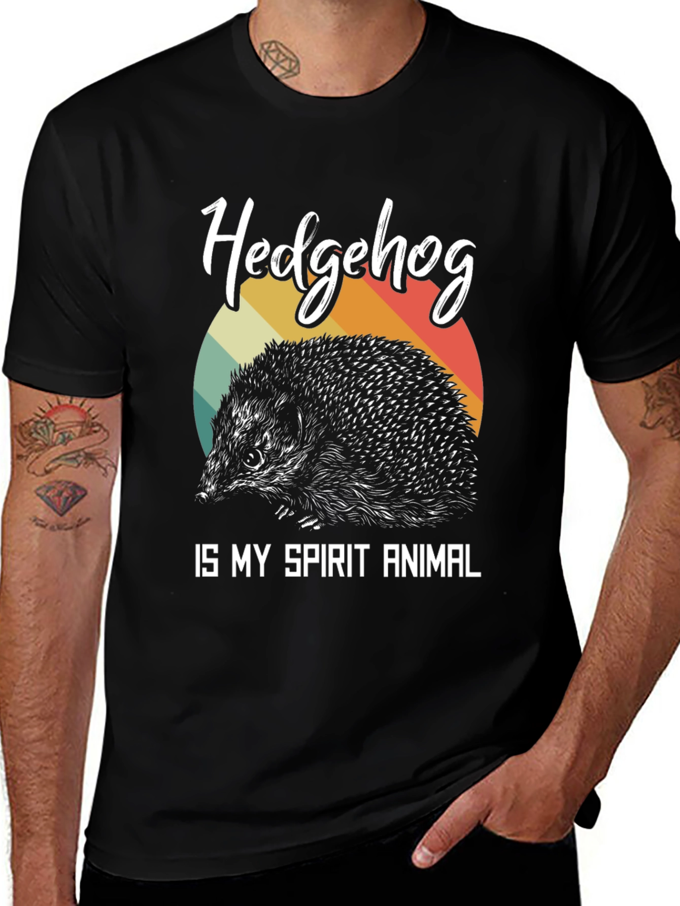 Variant 14 of Hedgehog Spirit Animal Graphic T-Shirt