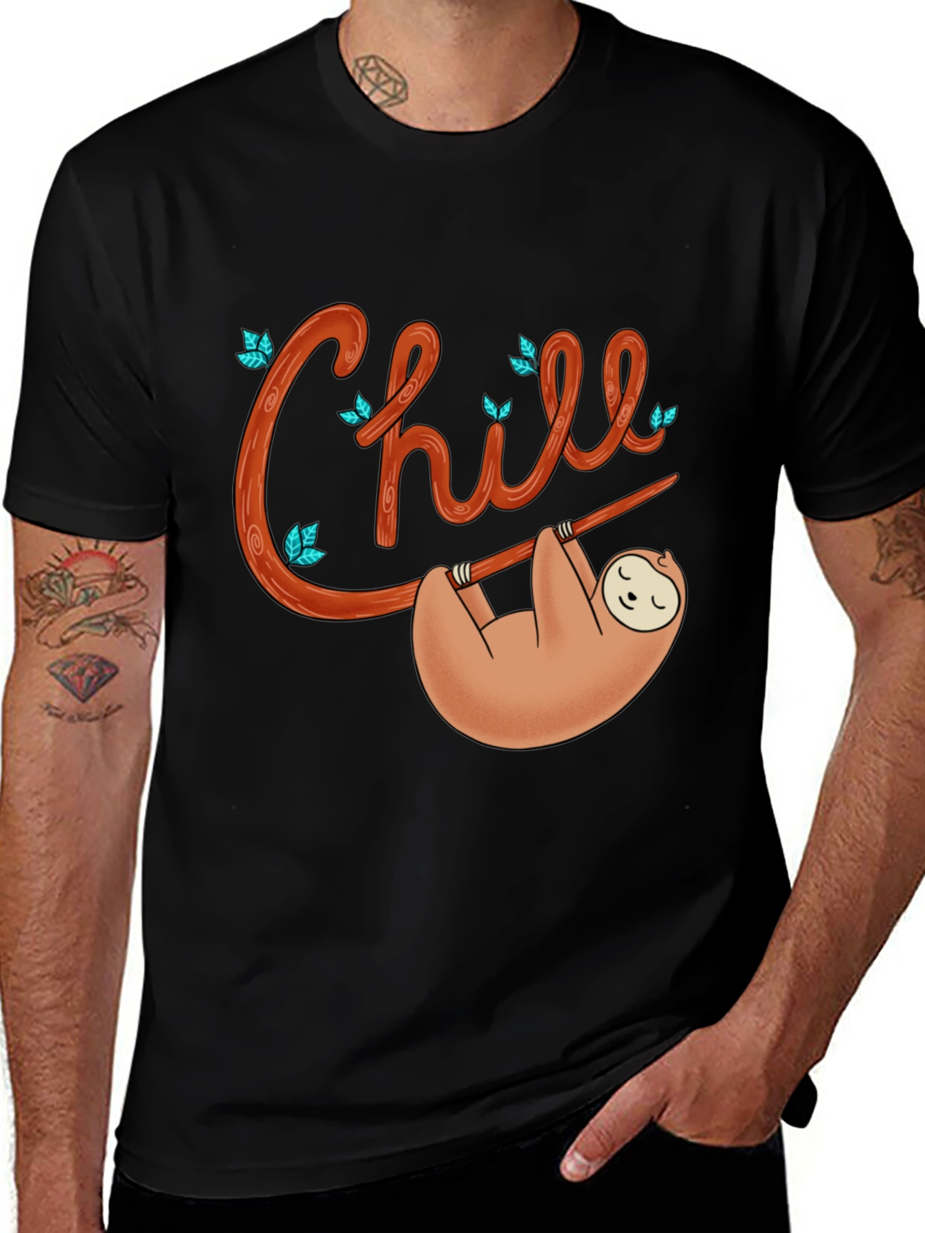 Variant 20 of Chill Sloth Graphic T-Shirt - Casual Relaxed Fit