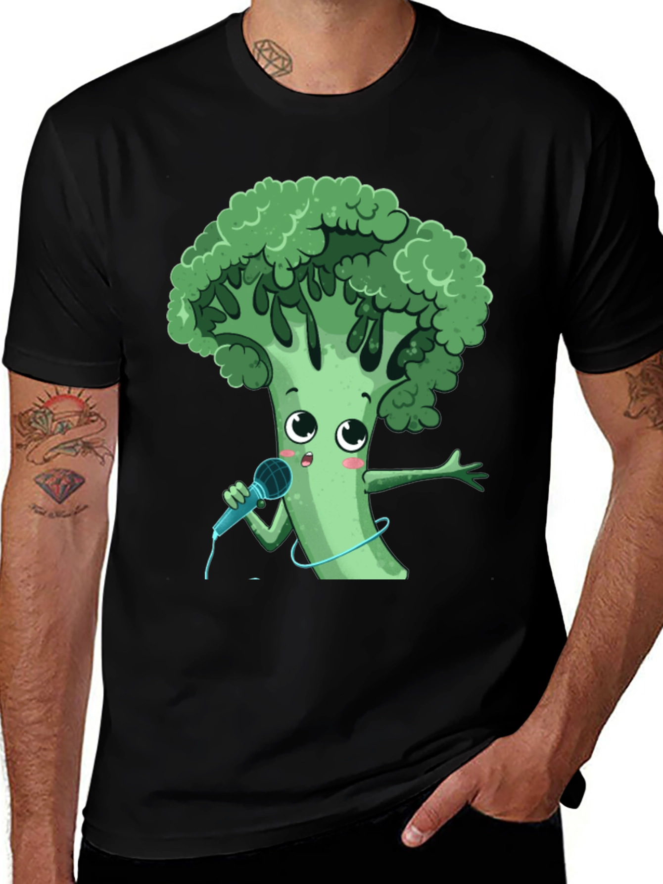 Singing Broccoli T-Shirt - Funny Vegetable Tee