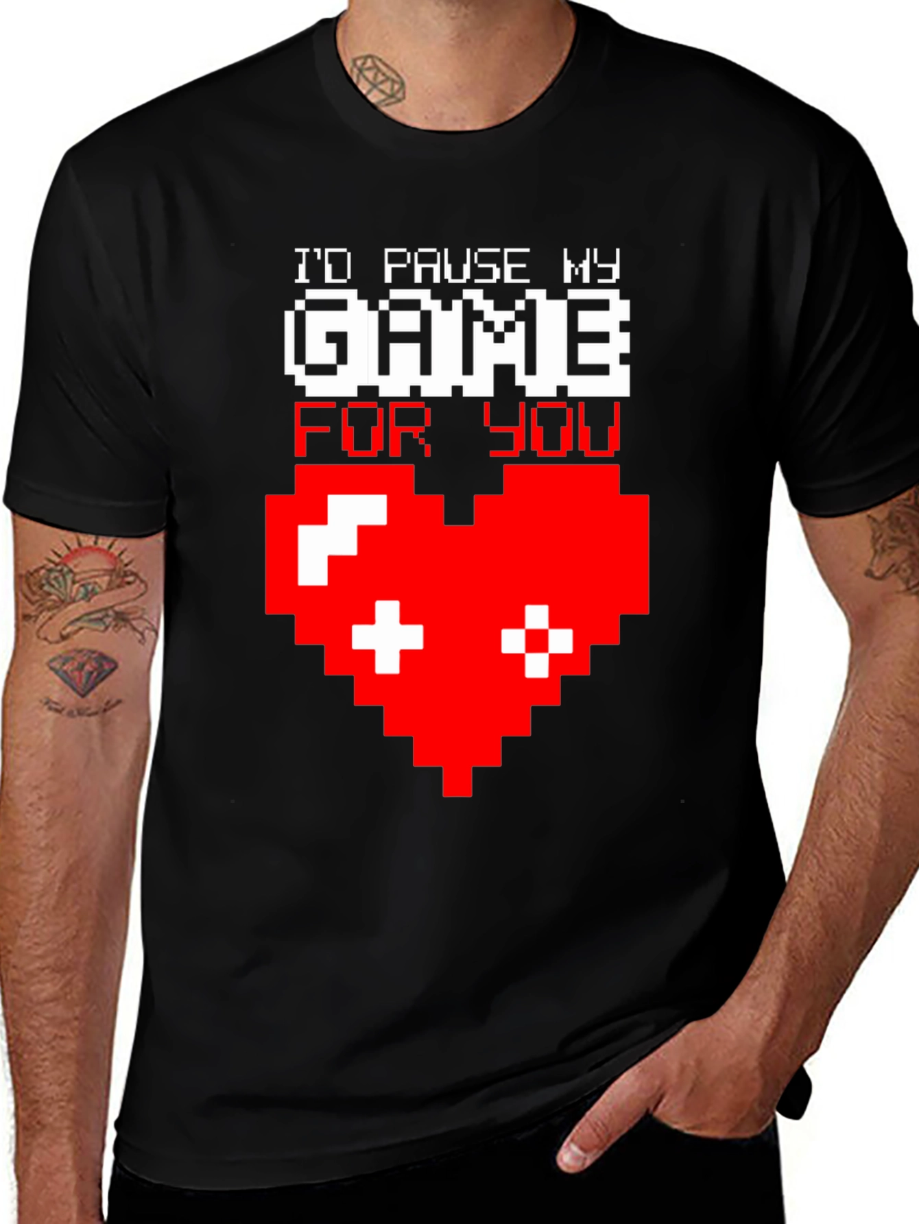Variant 28 of Gamer Love Black T-Shirt