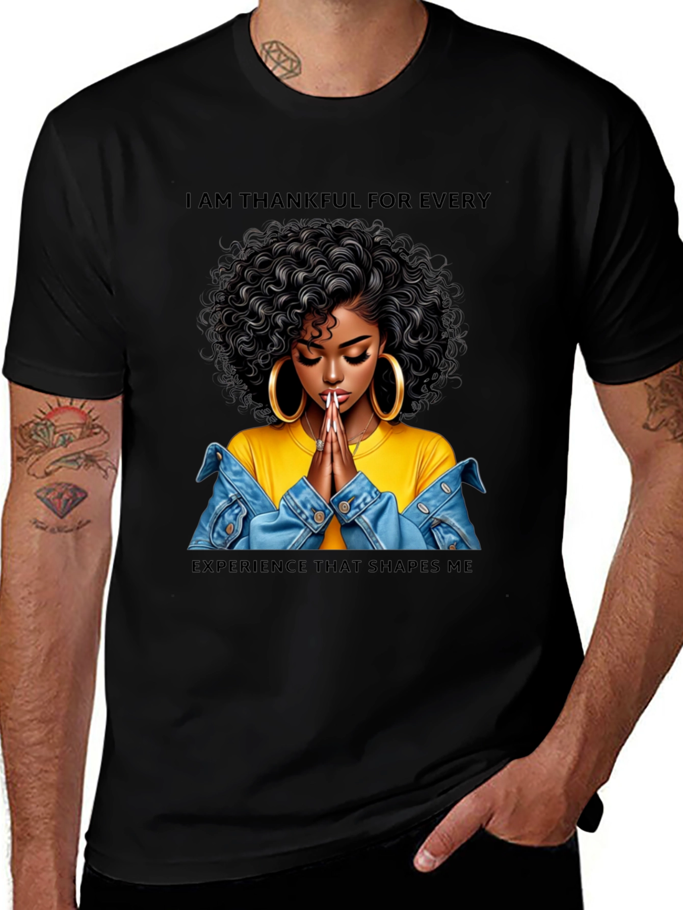 Variant 14 of Thankful Woman Graphic T-Shirt - Black