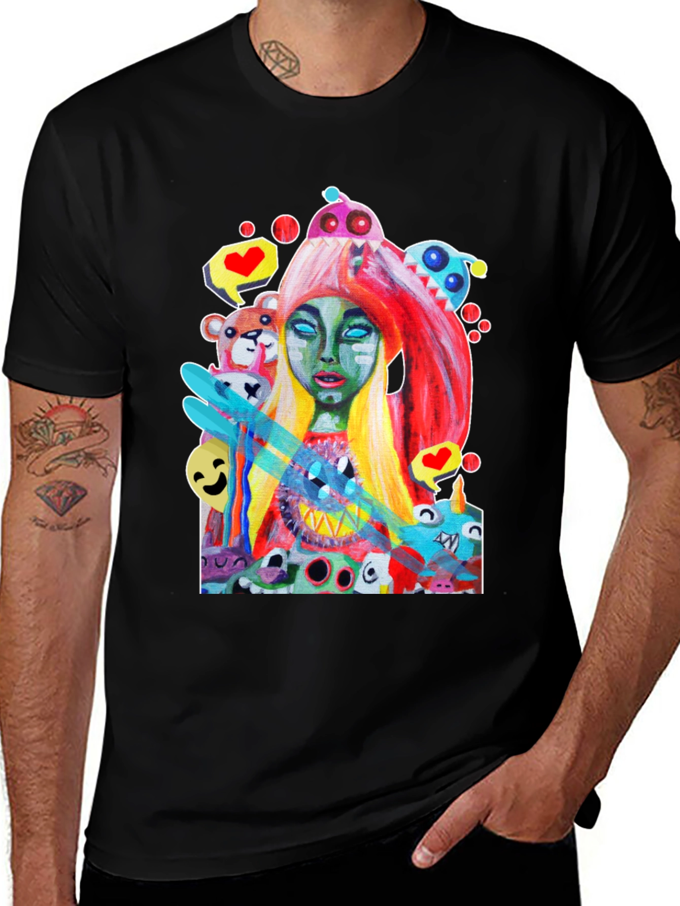 Variant 30 of Unique Graphic Print Tee - Colorful Streetwear