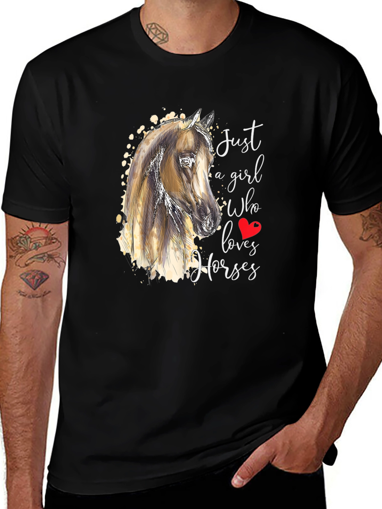 Variant 21 of Just a Girl Who Loves Horses Graphic Tee