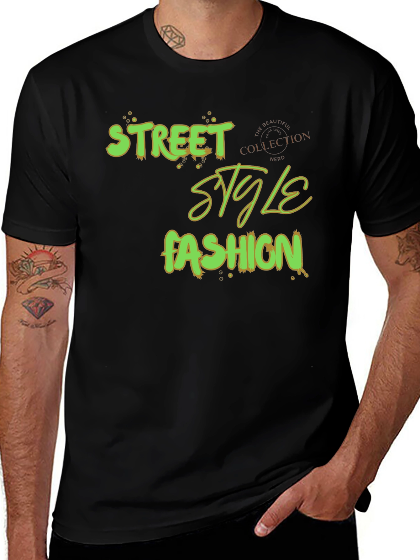 Variant 16 of Street Style Fashion Graphic Tee - Trendy Black T-Shirt