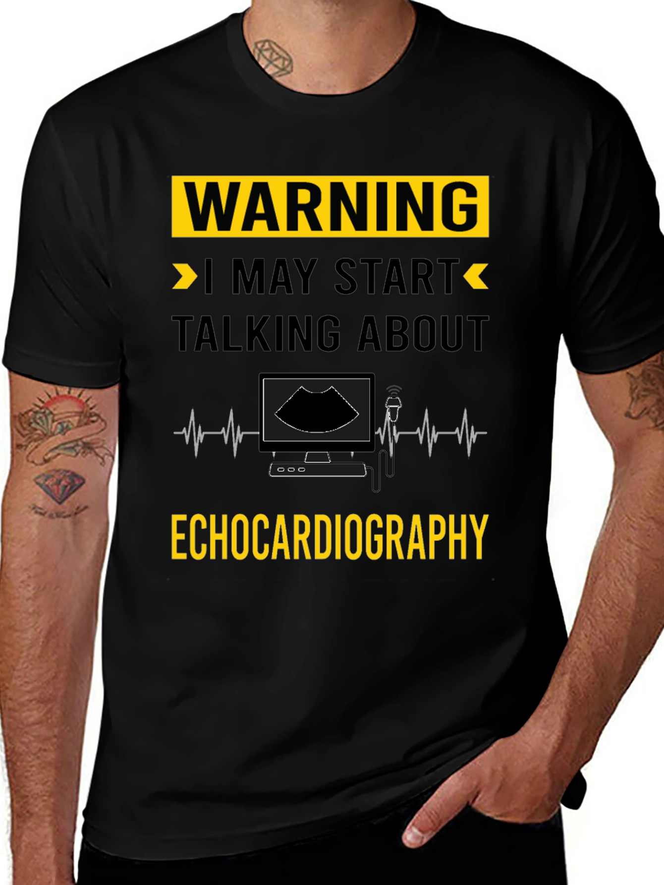 Variant 9 of Warning Echocardiography T-Shirt - Medical Humor