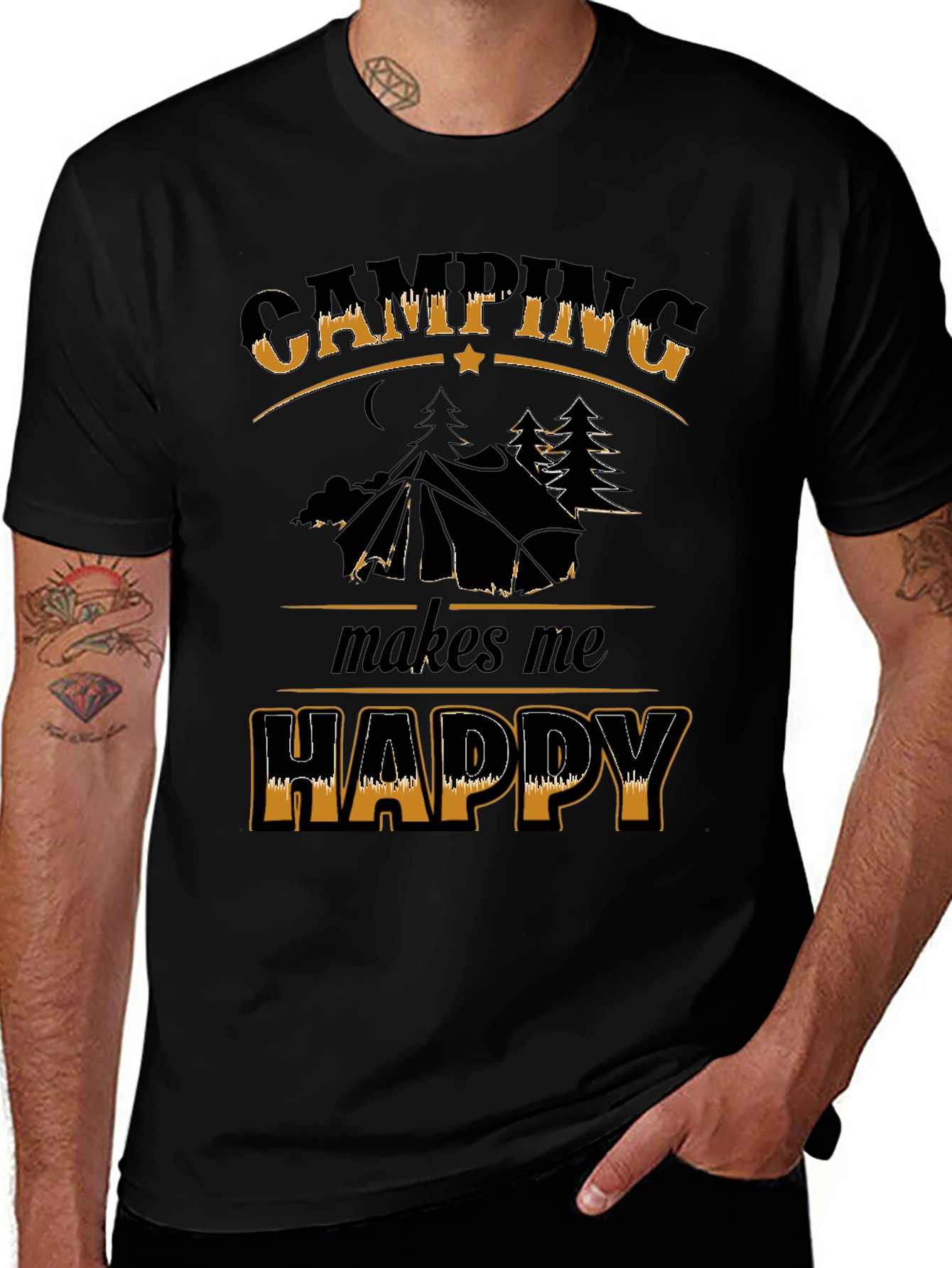Camping Makes Me Happy Graphic Tee