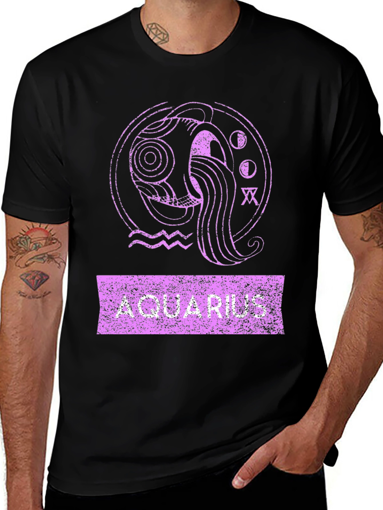 Aquarius Zodiac Sign Graphic T-Shirt
