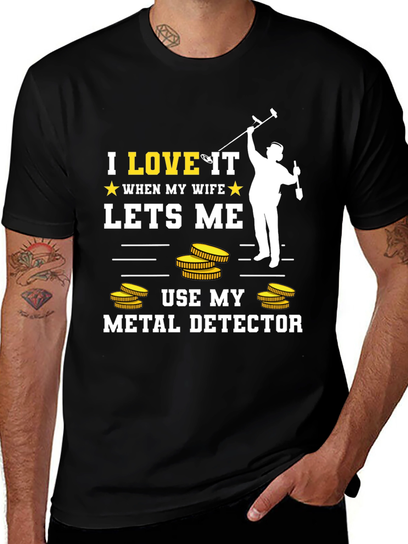Variant 28 of I Love It Metal Detector T-Shirt