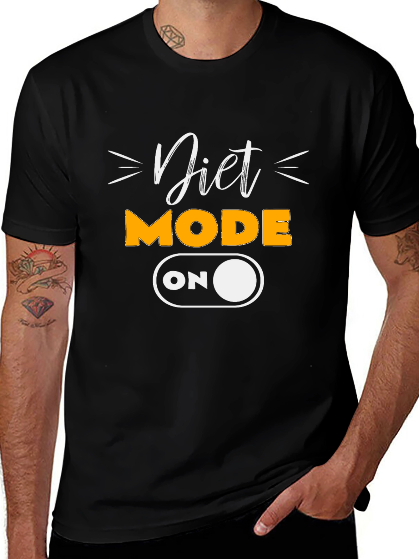 Variant 23 of Diet Mode On Black T-Shirt