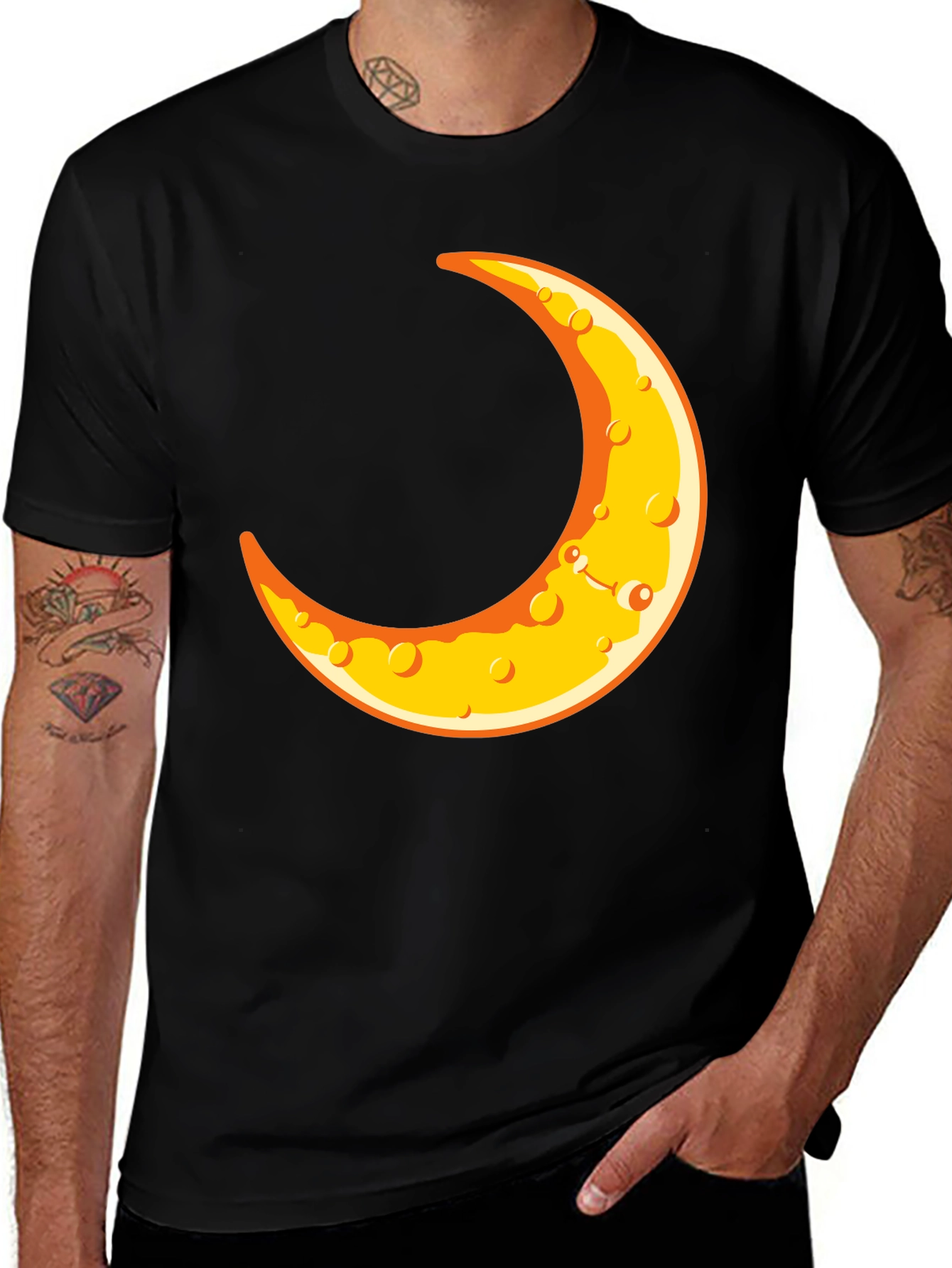 Variant 17 of Crescent Moon Graphic T-Shirt - Black
