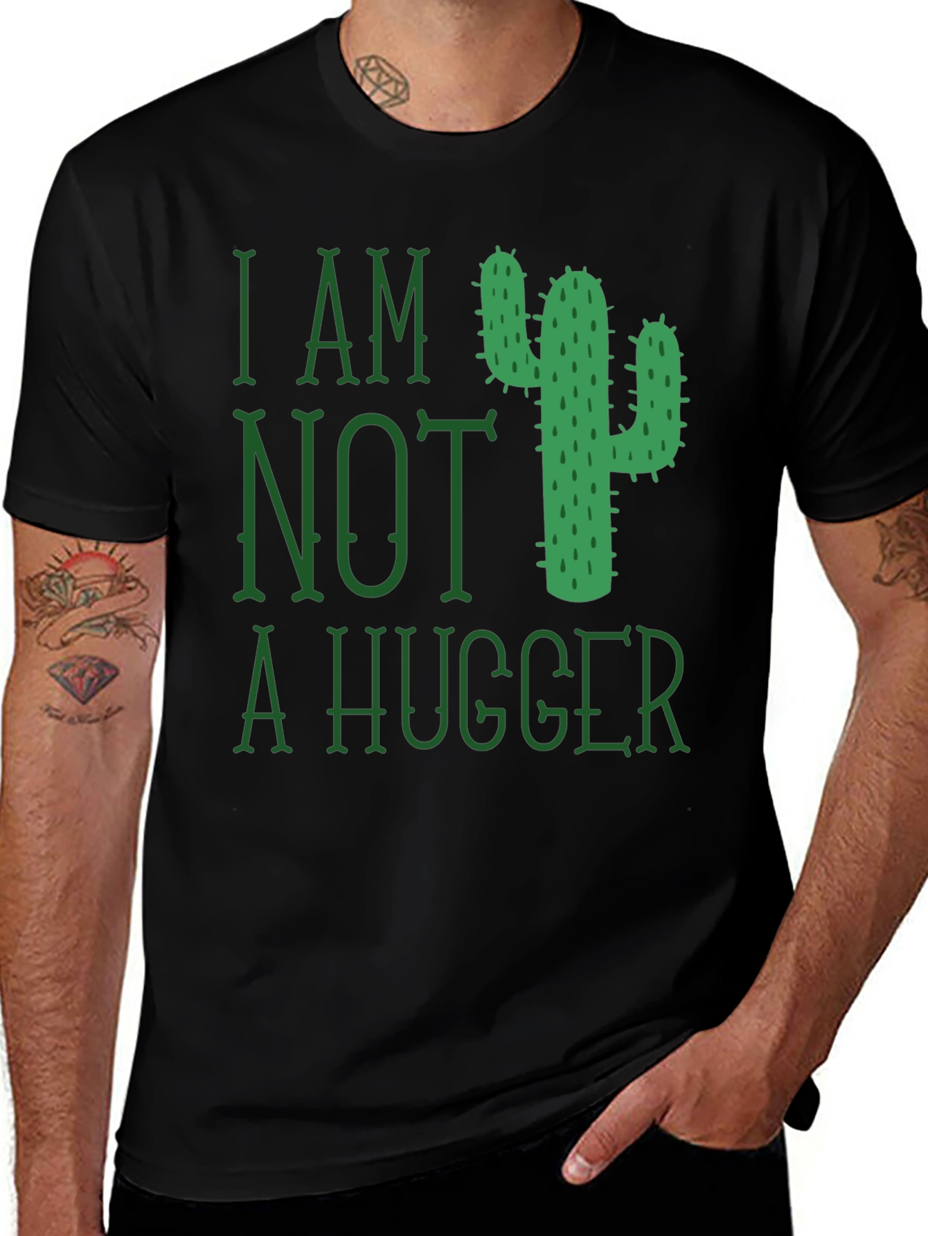Variant 21 of I am Not a Hugger Cactus T-Shirt - Funny Novelty Tee