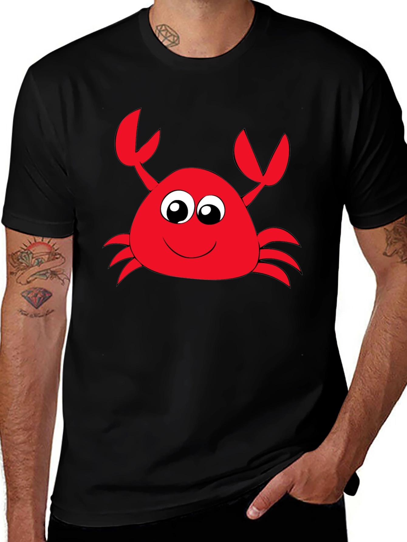 Variant 26 of Crabby Black T-Shirt - Fun Novelty Tee