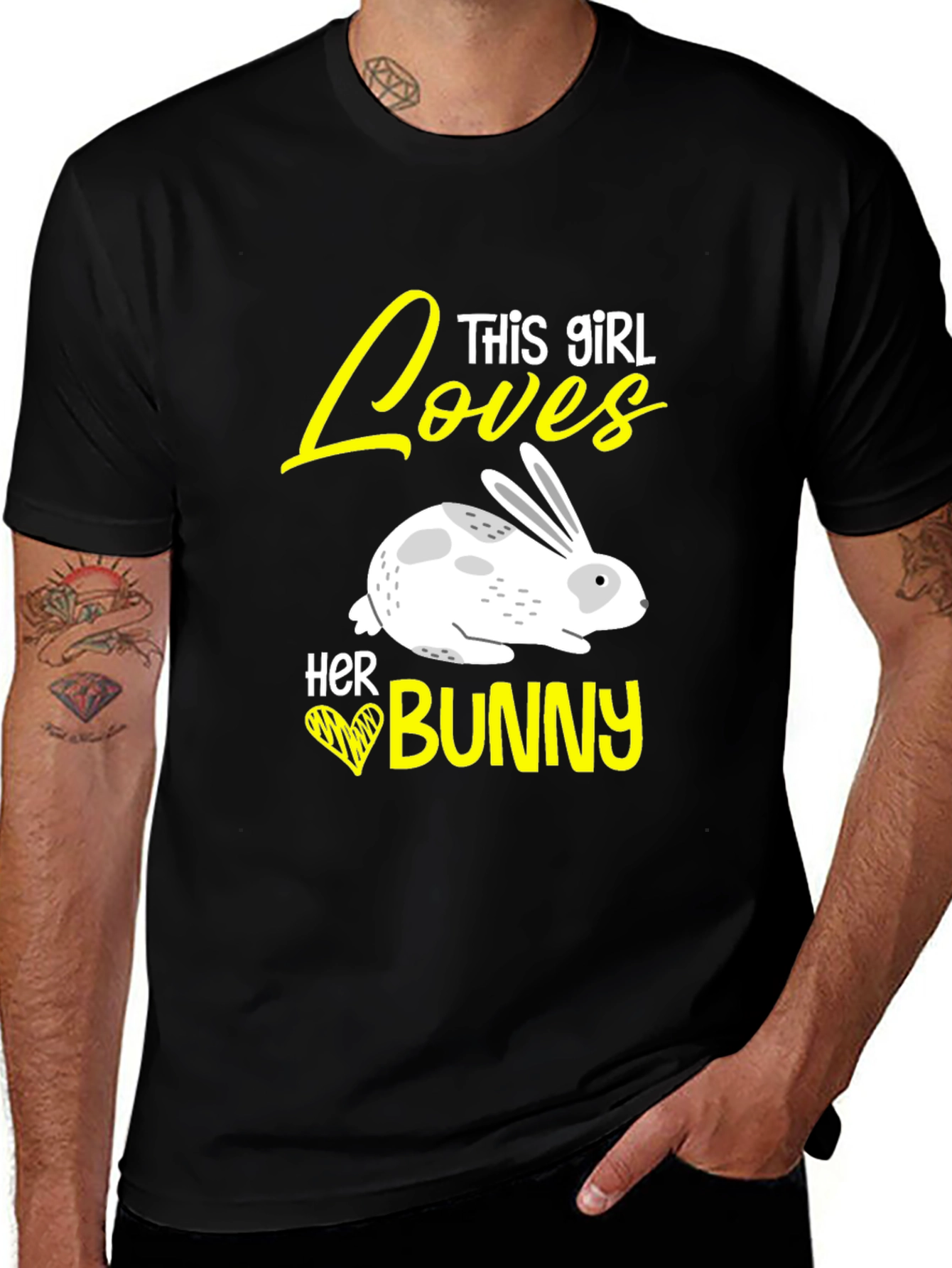 Variant 22 of This Girl Loves Her Bunny Graphic Tee