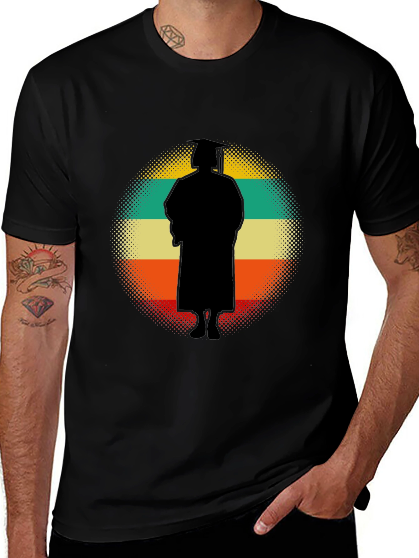 Variant 22 of Retro Graduation Silhouette Graphic T-Shirt