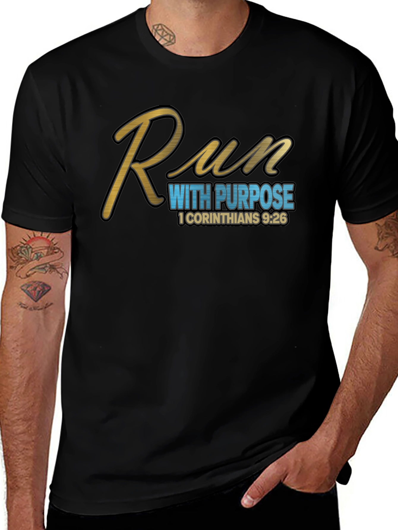 Run with Purpose T-Shirt | 1 Corinthians 9:26